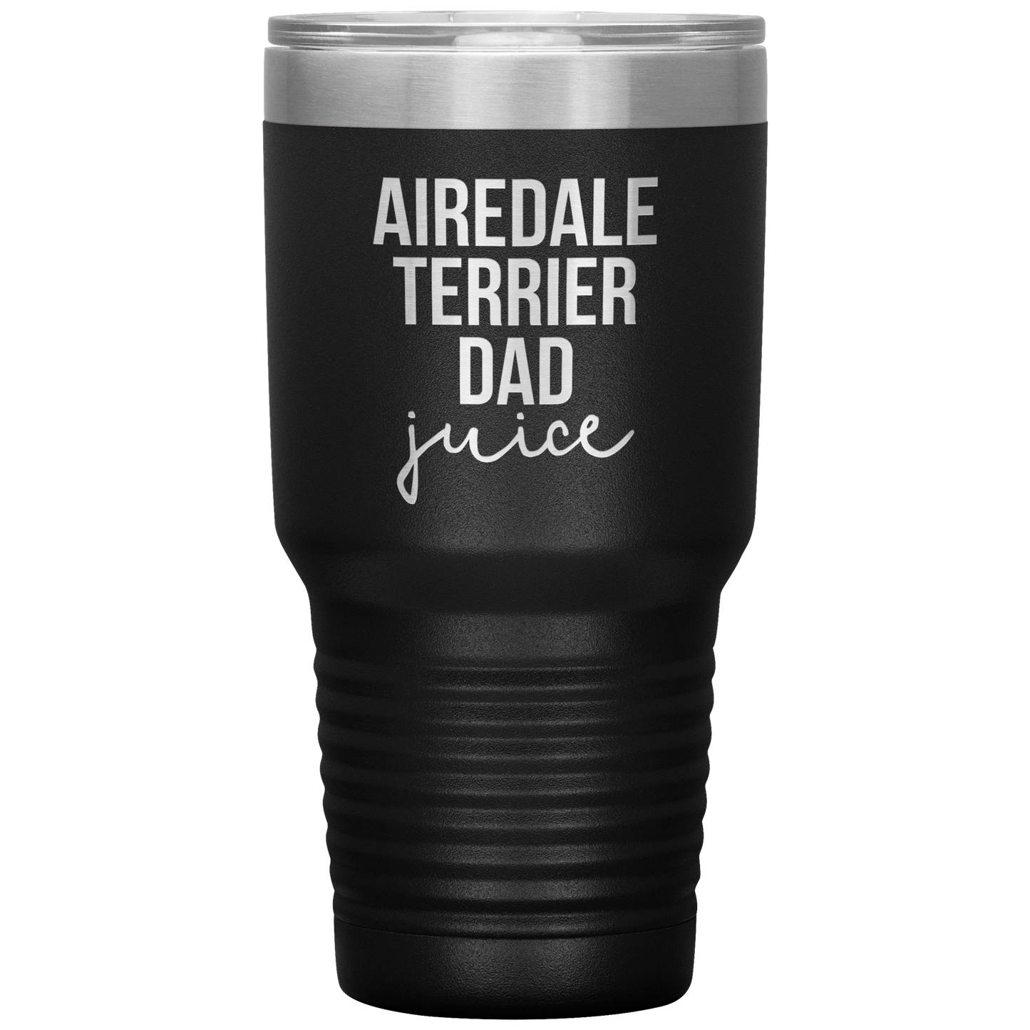 Airedale Terrier Dad Tumbler, Funny Travel Coffee Mug, Birthday Gifts for Men and Women