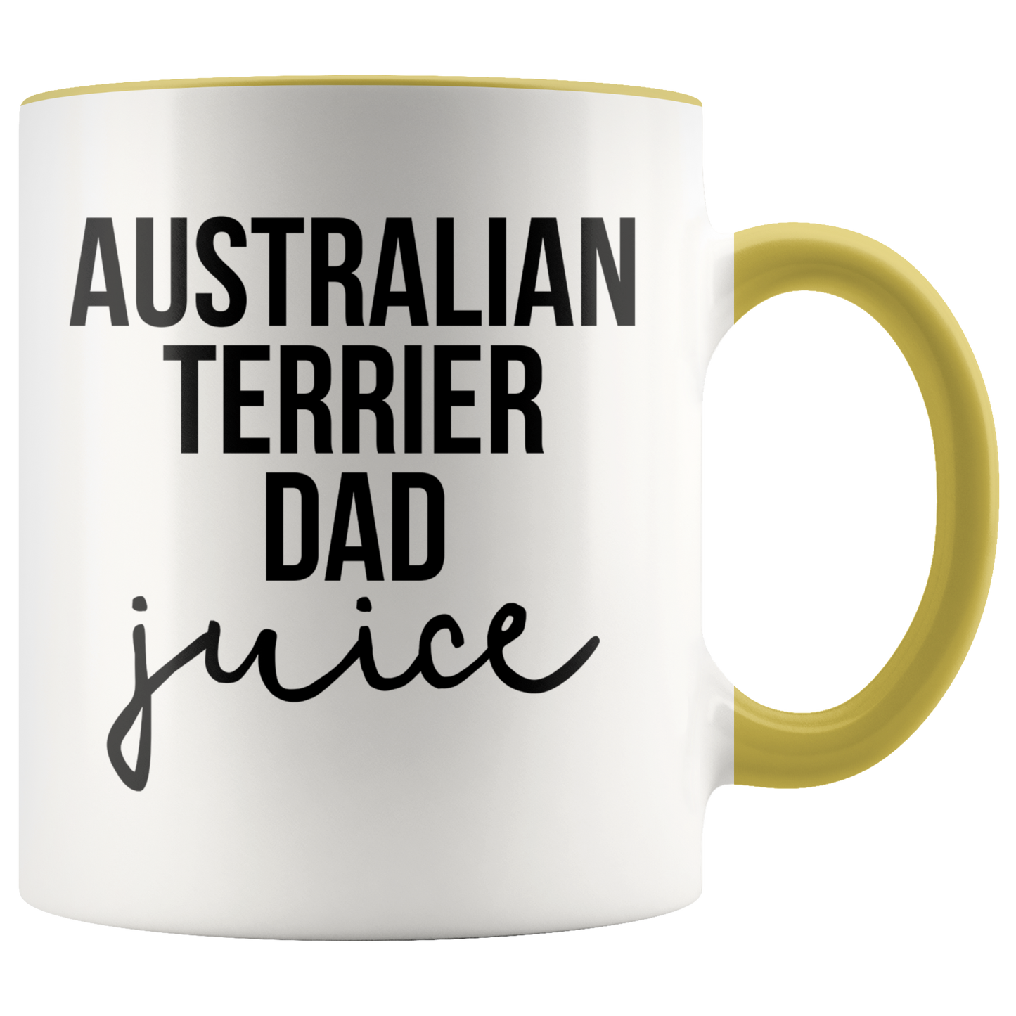 Australian Terrier Dad Gifts, Coffee Mug, Two Tone Accent Cup, Birthday Gift for Men and Women