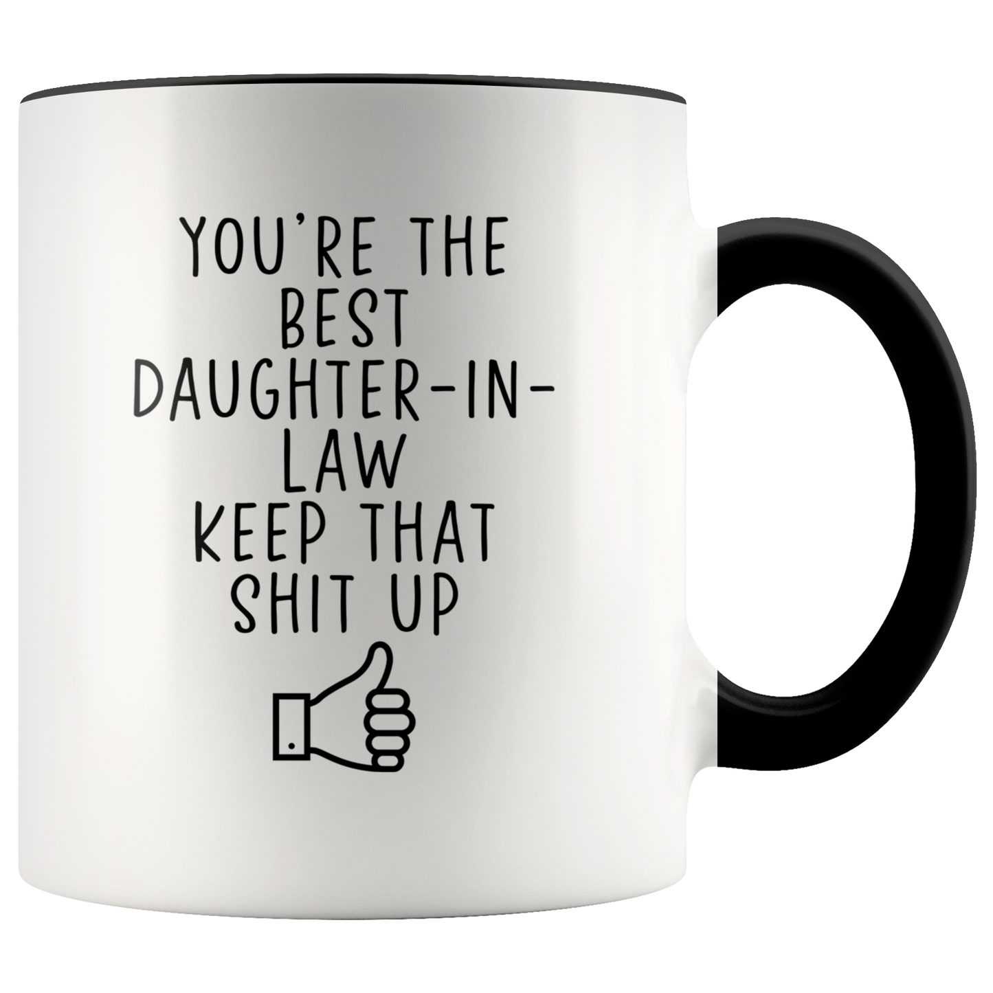 Daughter in Law Gifts, Coffee Mug, Two Tone Accent Cup, Birthday Gift for Men and Women