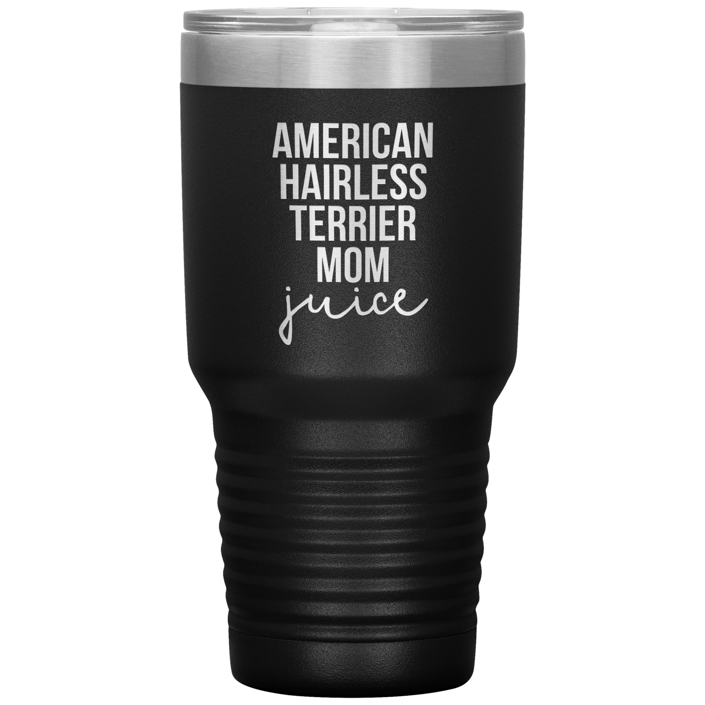 American Hairless Terrier Mom Tumbler, Funny Travel Coffee Mug, Birthday Gifts for Men and Women