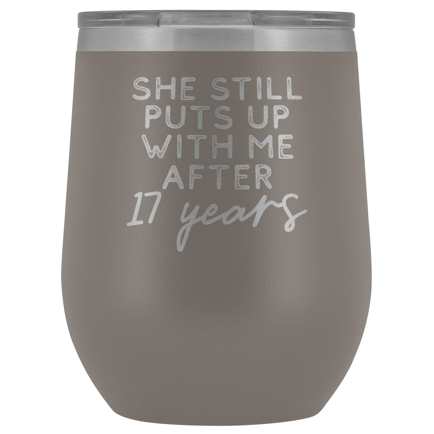 17o Aniversario Regalo 17 Año Aniversario boda Vino Vaso Divertido Esposo Tumbler Regalos para él Aniversario para la Copa de los Hombres