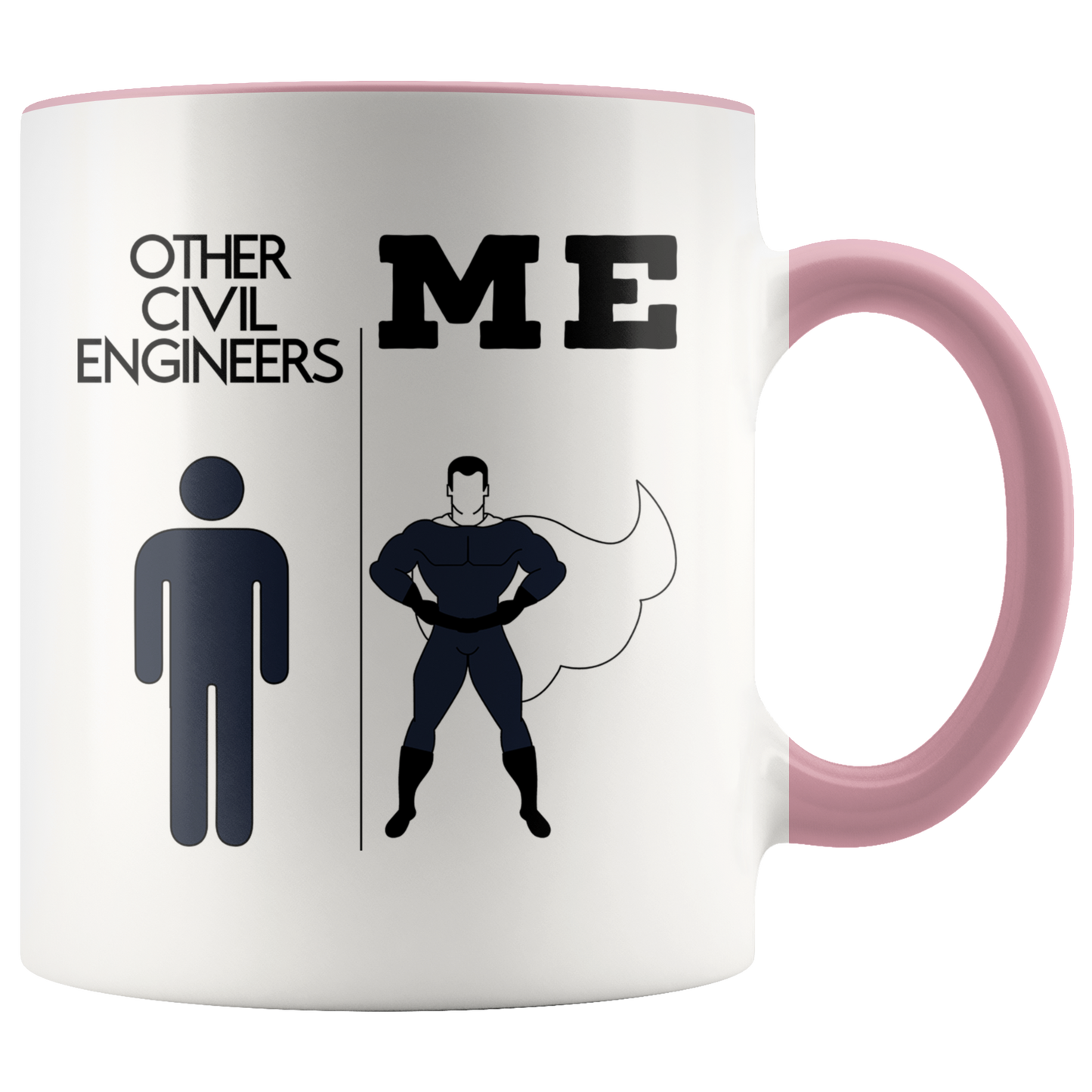 Civil engineer Gifts, Coffee Mug, Two Tone Accent Cup, Birthday Gift for Men and Women