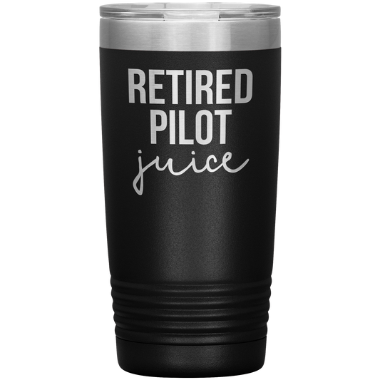 Retired Pilot Retirement Tumbler, Retired Pilot Retirement Gifts, Travel Coffee Mug, Birthday Gifts for Men and Women