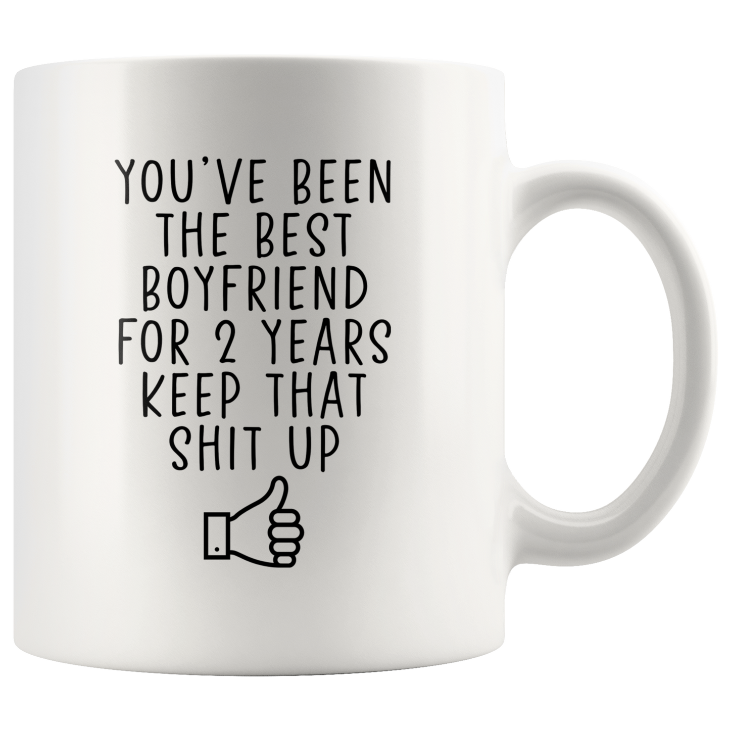 2 Years Dating Boyfriend Gifts, BF Coffee Mug, Two Tone Accent Cup, Birthday Gift for Men and Women