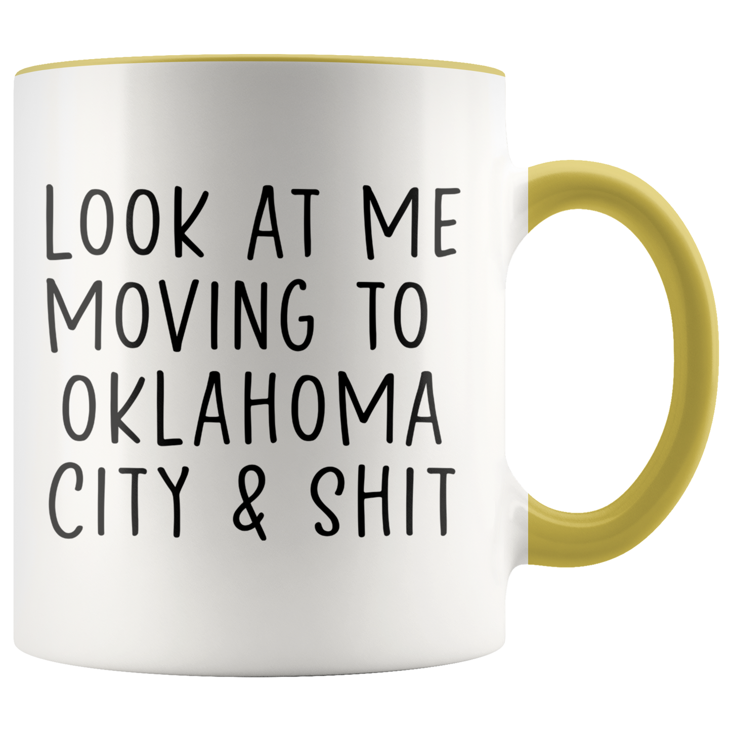 Moving to Oklahoma City Gifts, Coffee Mug, Two Tone Accent Cup, Birthday Gift for Men and Women