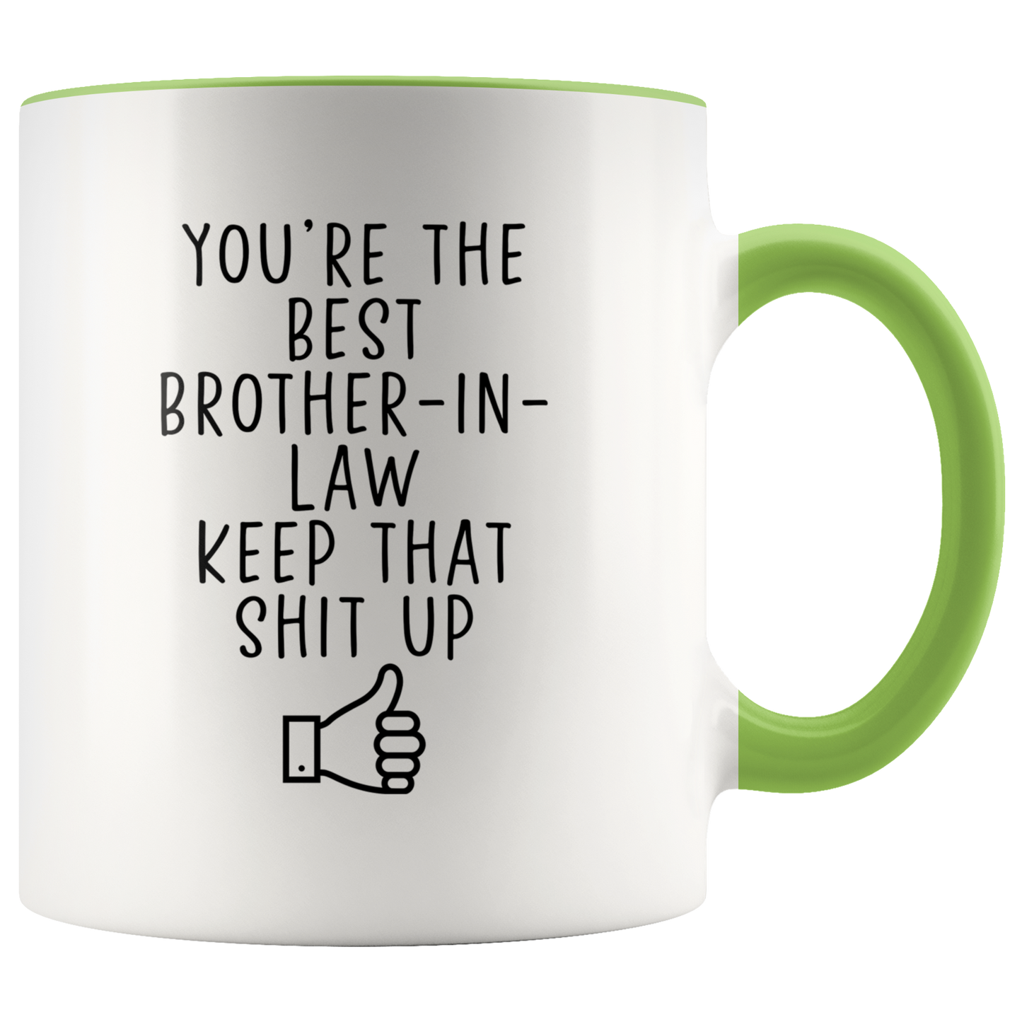 Brother in Law Gifts, Coffee Mug, Two Tone Accent Cup, Birthday Gift for Men and Women