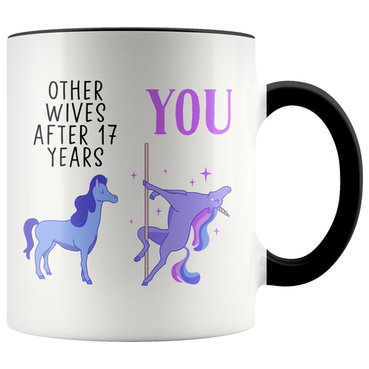 17th Anniversary Gifts, Coffee Mug, Two Tone Accent Cup, Birthday Gift for Men and Women