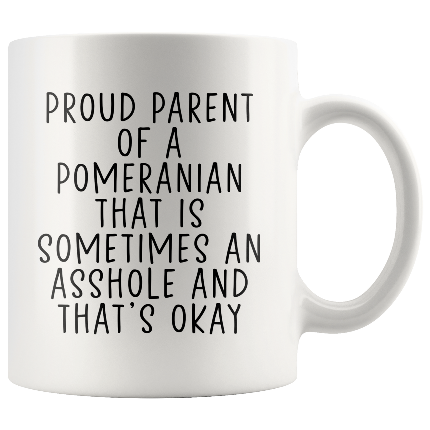 Pomeranian Lover Gifts, Pomeranian Mom Dad Coffee Mug, Two Tone Accent Cup, Birthday Gift for Men and Women