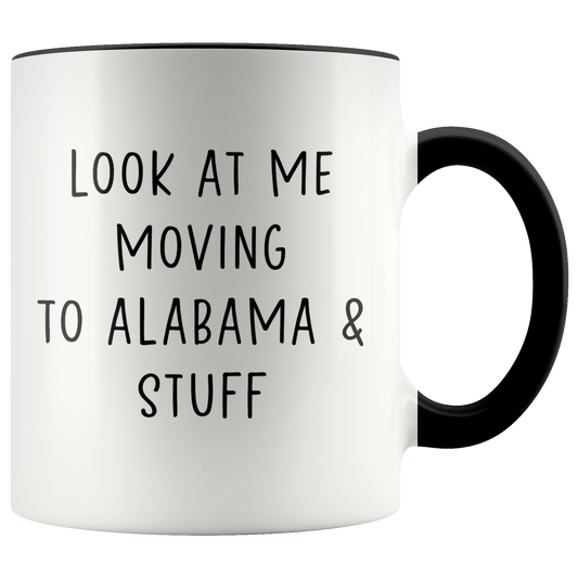 Moving to Alabama Gifts, Moving Away Coffee Mug, Two Tone Accent Cup, Birthday Gift for Men and Women