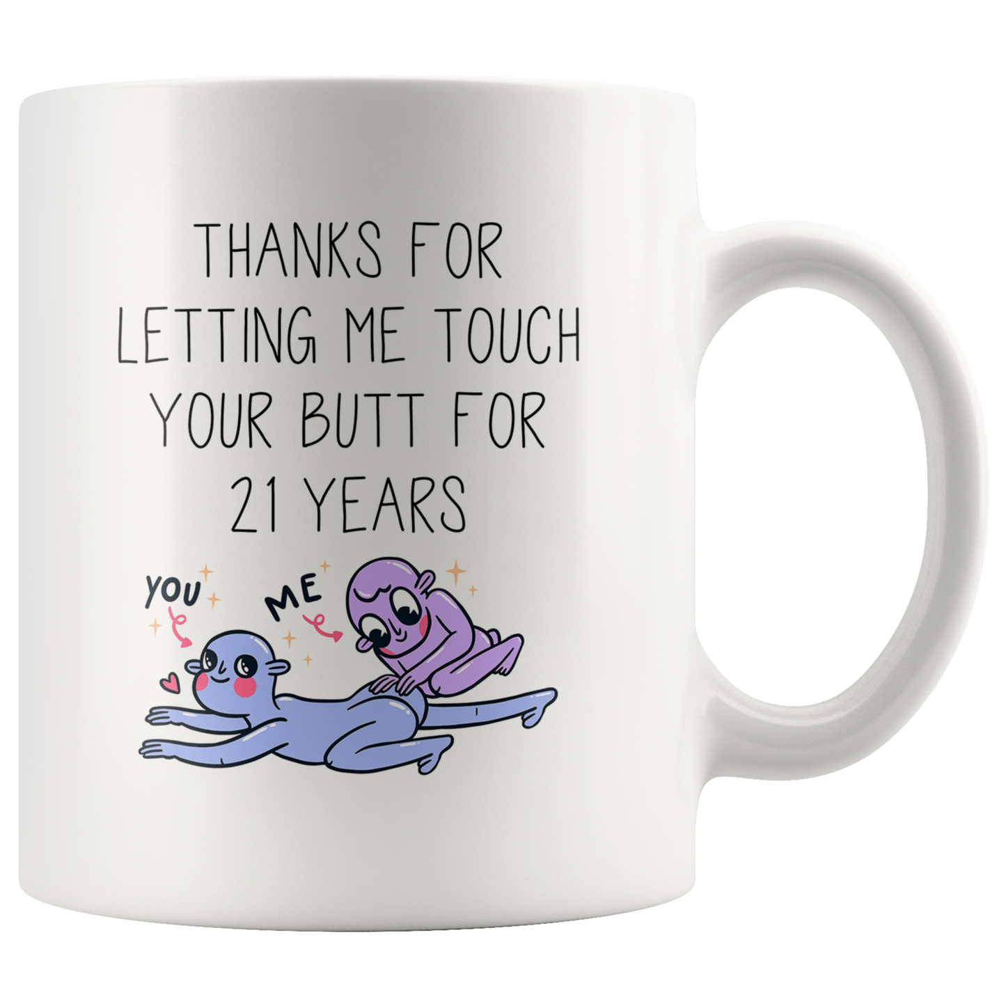 21st Anniversary Gifts, 21 Year Coffee Mug for Husband, Two Tone Accent Cup for Wife, Birthday Gift for Men and Women