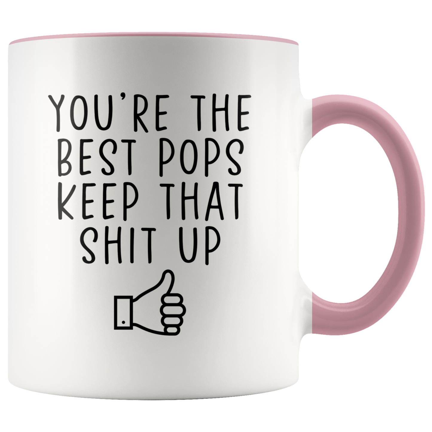 Pops Gifts, Coffee Mug, Two Tone Accent Cup, Birthday Gift for Men and Women