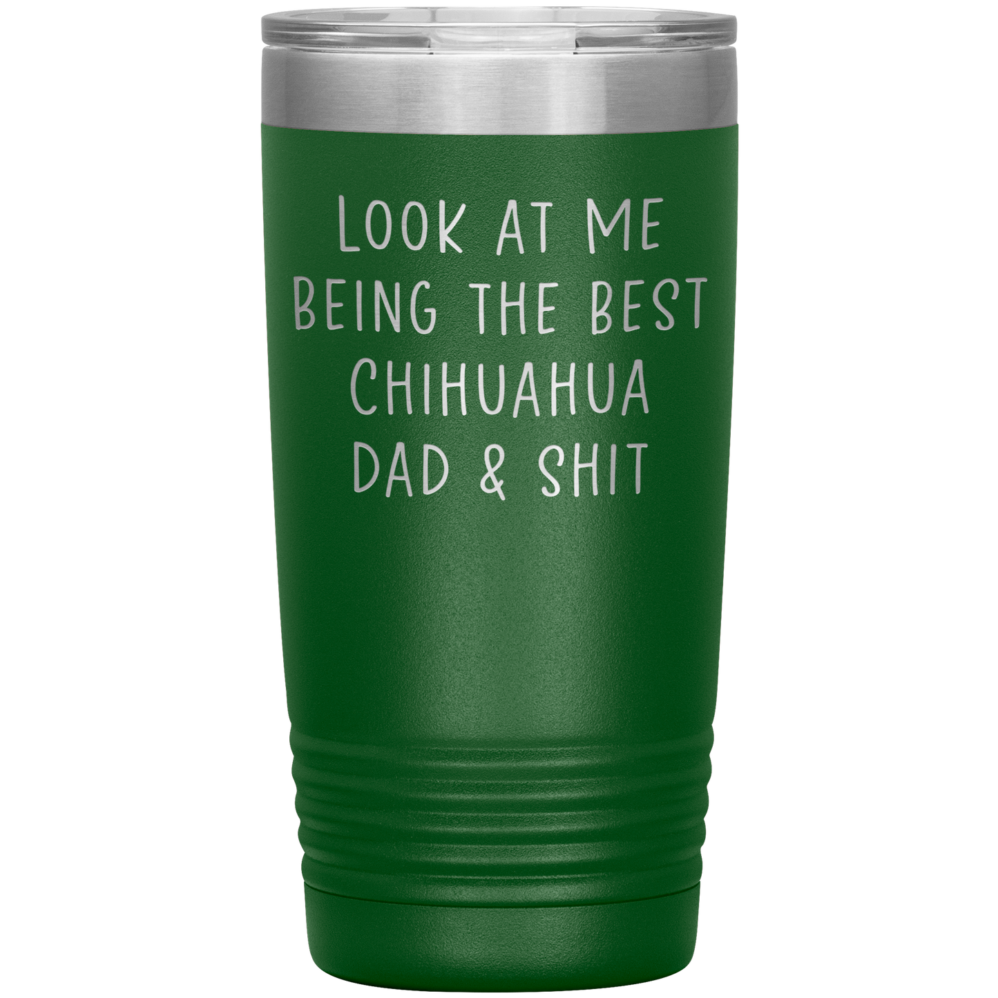 Chihuahua Dad Tumbler, Funny Travel Coffee Mug, Birthday Gifts for Men and Women