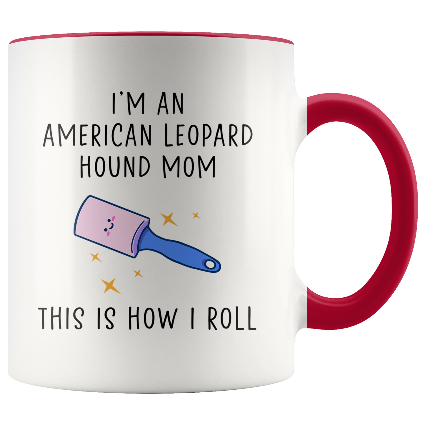 American Leopard Hound Mom Gifts, Coffee Mug, Two Tone Accent Cup, Birthday Gift for Men and Women