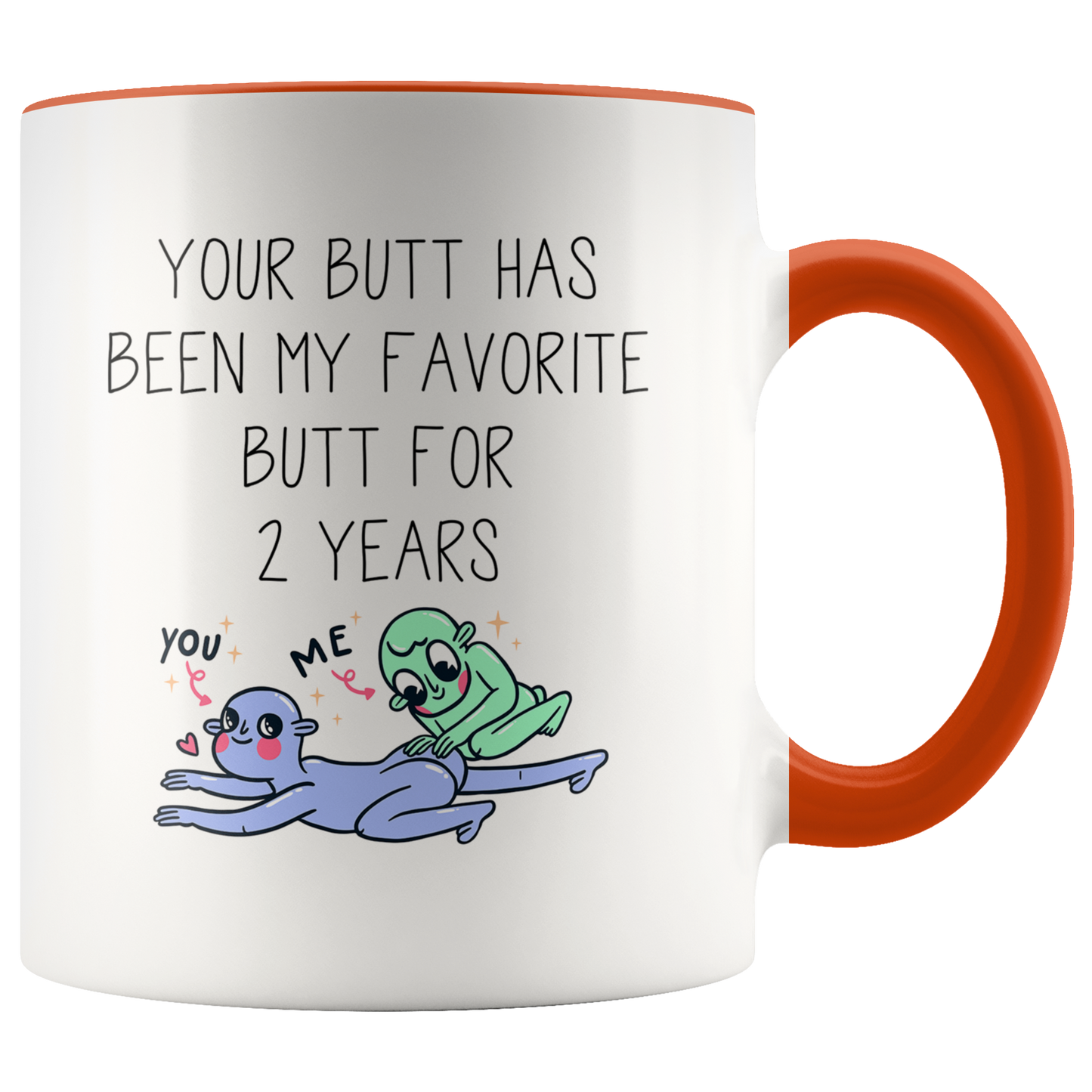 2nd Anniversary Accent Mug, 2 Year Anniversary Gifts, Coffee Mug, Birthday Gifts for Men and Women