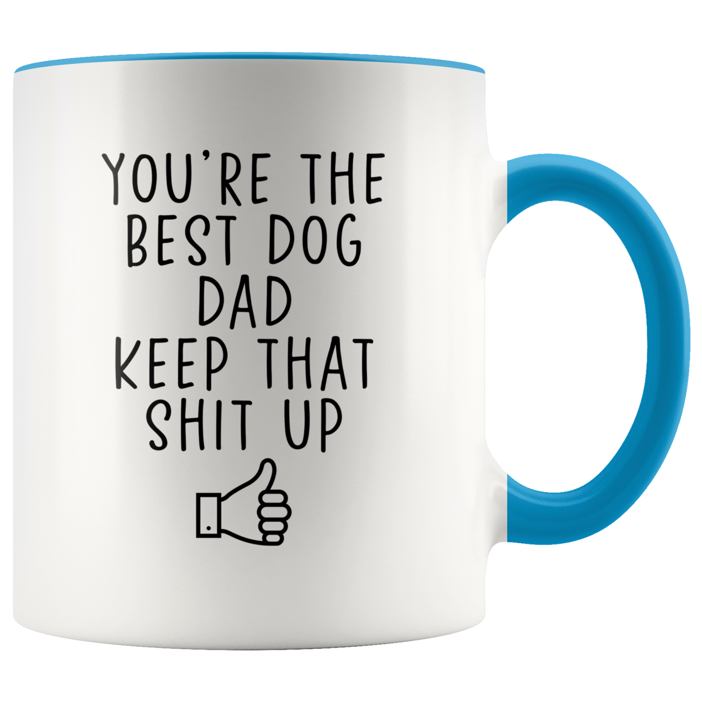 Dog Dad Gifts, Coffee Mug, Two Tone Accent Cup, Birthday Gift for Men and Women