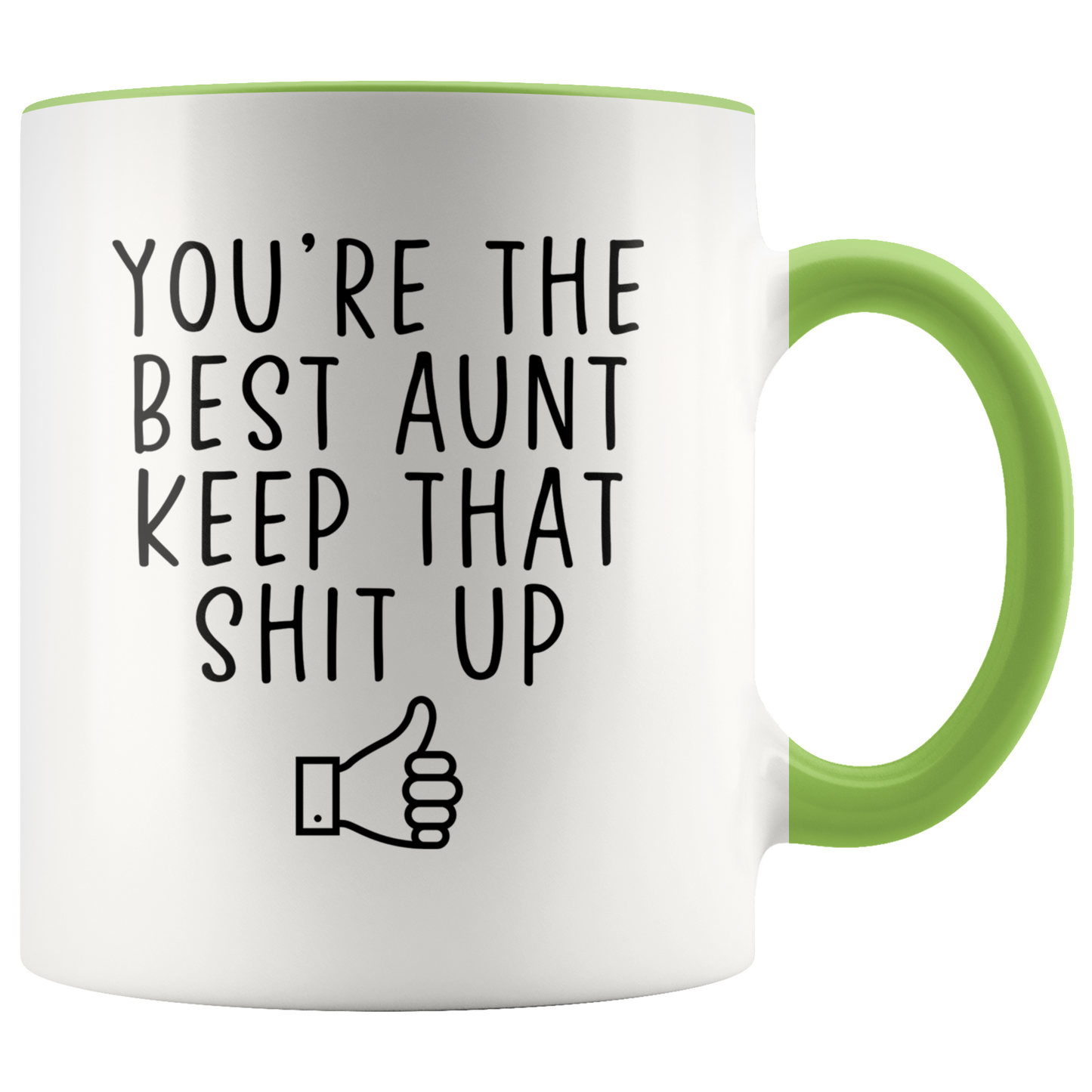 Aunt Gifts, Coffee Mug, Two Tone Accent Cup, Birthday Gift for Men and Women