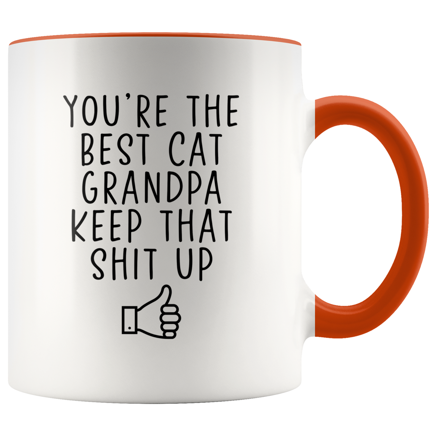 Cat Grandpa Gifts, Coffee Mug, Two Tone Accent Cup, Birthday Gift for Men and Women