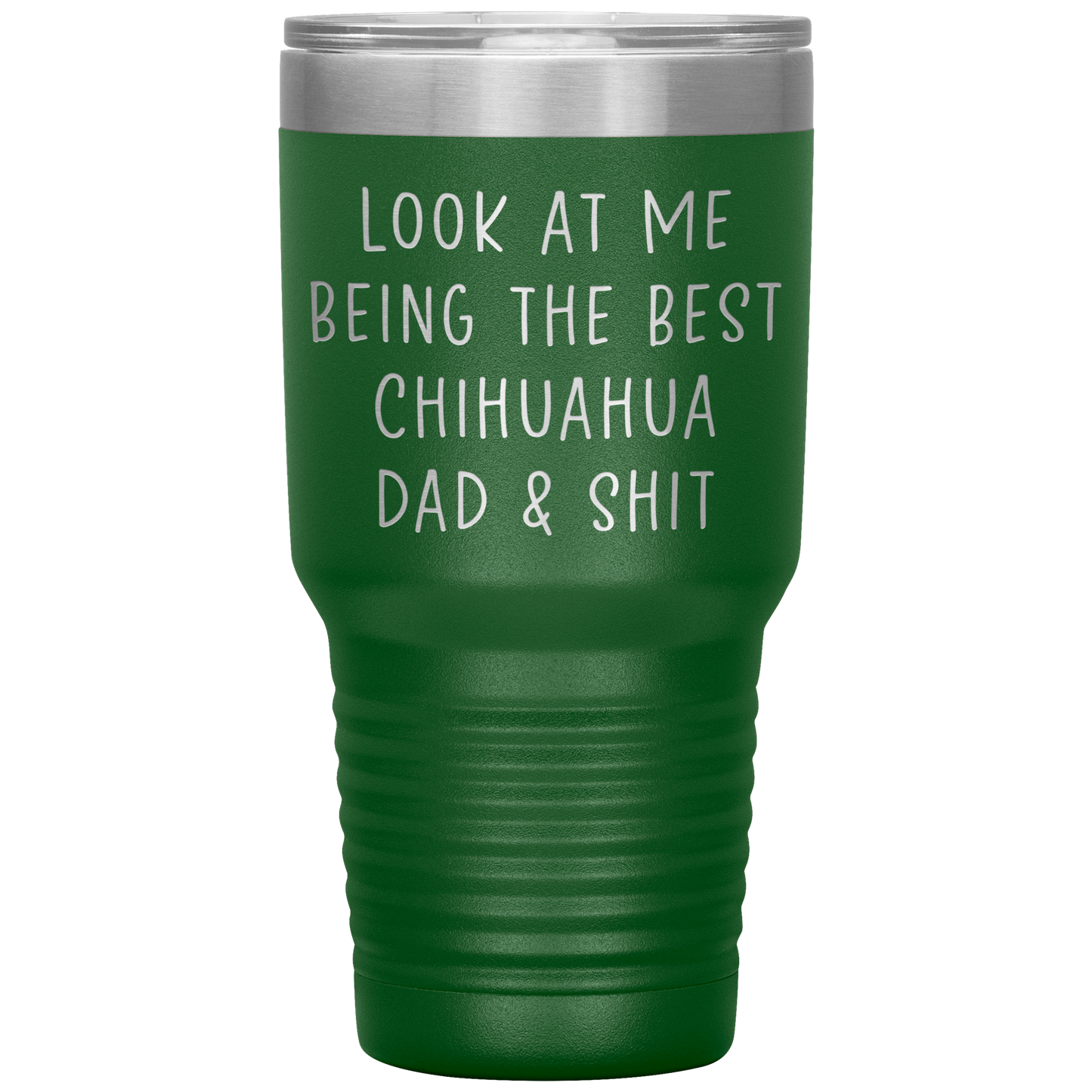 Chihuahua Dad Tumbler, Funny Travel Coffee Mug, Birthday Gifts for Men and Women