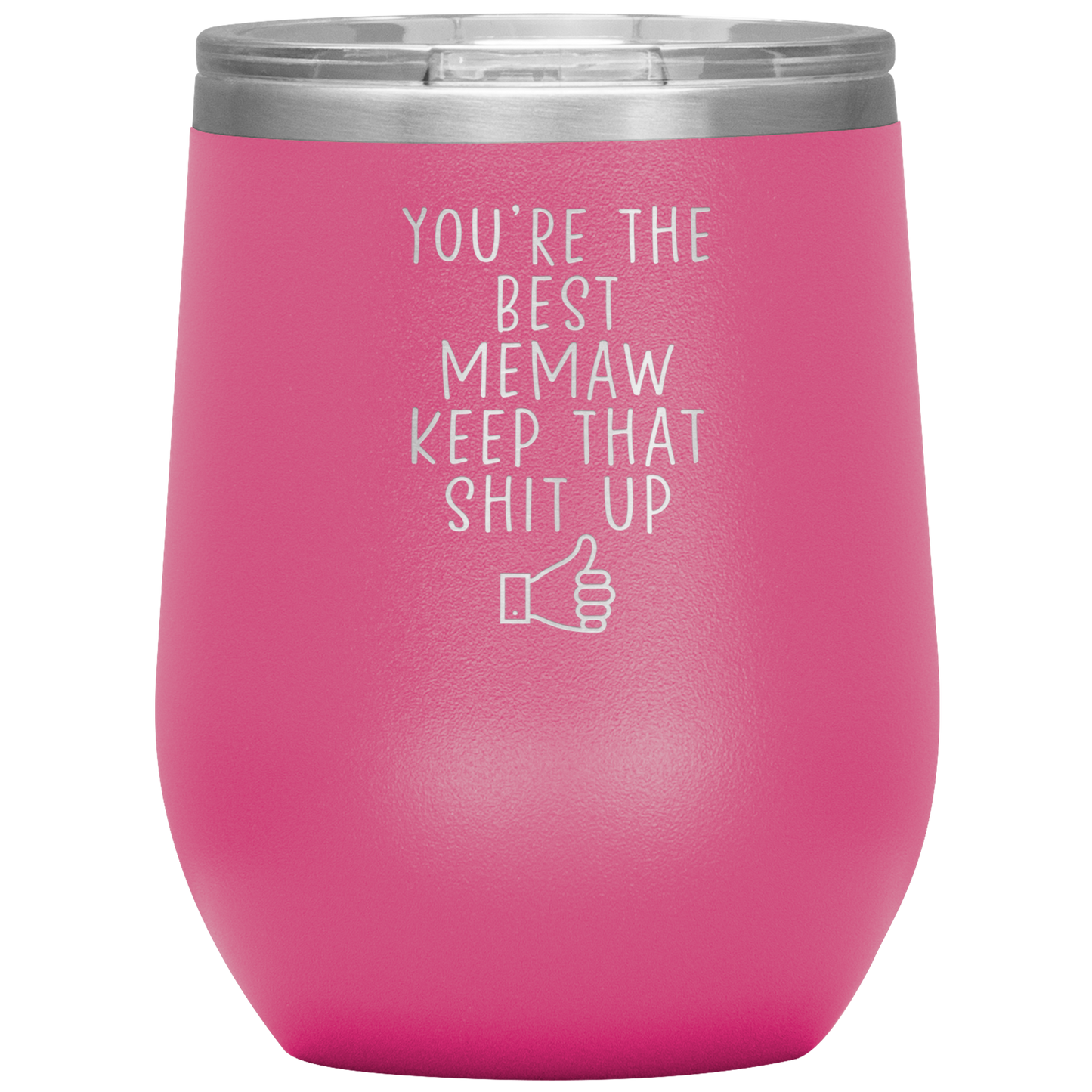 Memaw Wine Tumbler, Memaw Gifts, Travel Wine Cup, Birthday Gifts for Men and Women