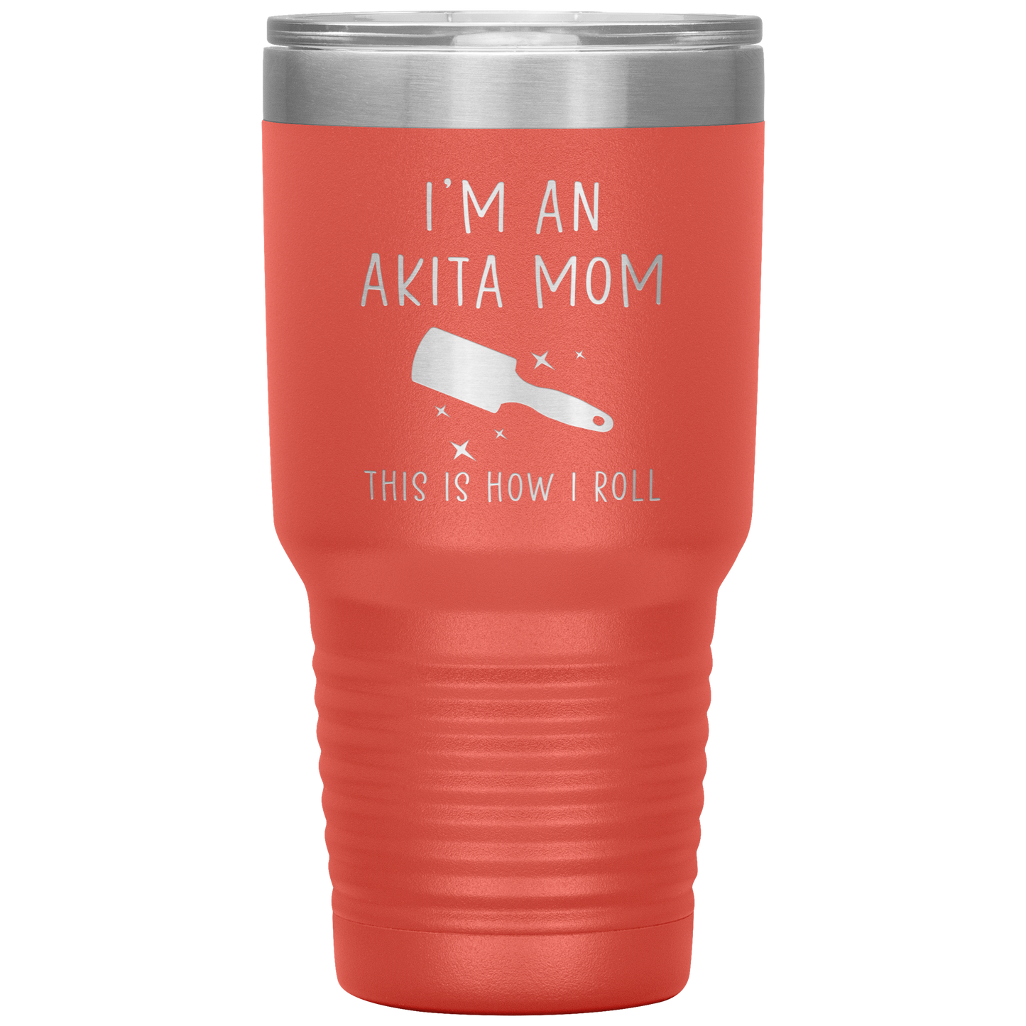 Akita Mom Tumbler, Funny Travel Coffee Mug, Birthday Gifts for Men and Women