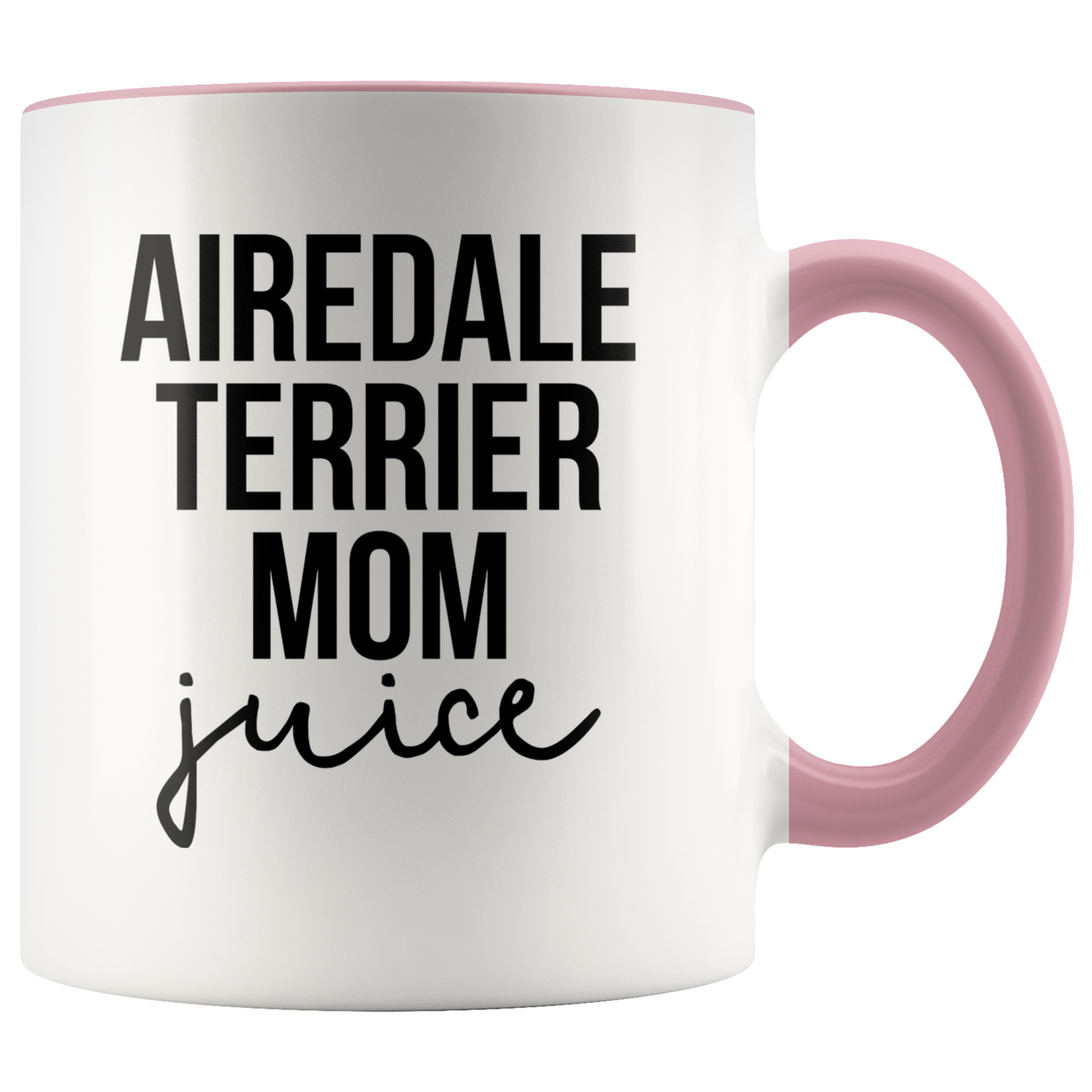 Airedale Terrier Mom Gifts, Airedale Terrier Mom Coffee Mug, Two Tone Accent Cup, Birthday Gift for Men and Women