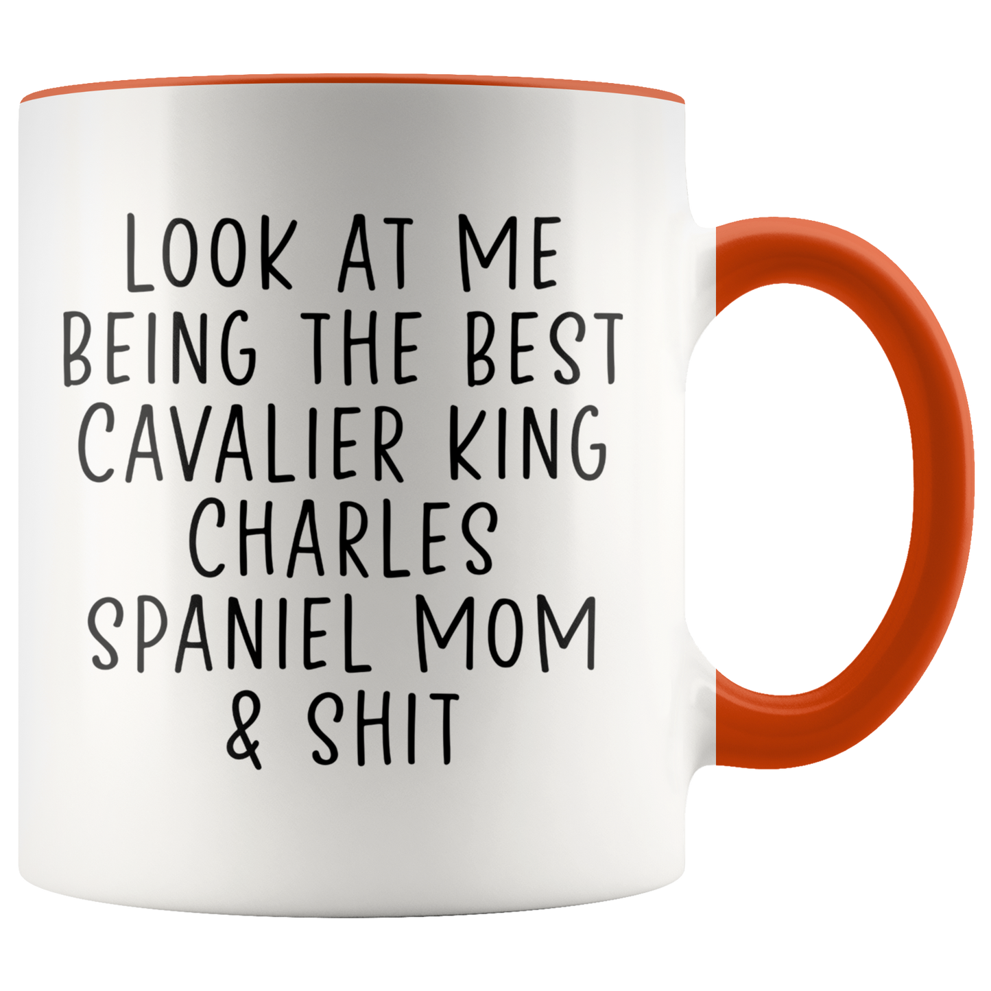 Cavalier King Charles Spaniel Mom Gifts, Coffee Mug, Two Tone Accent Cup, Birthday Gift for Men and Women