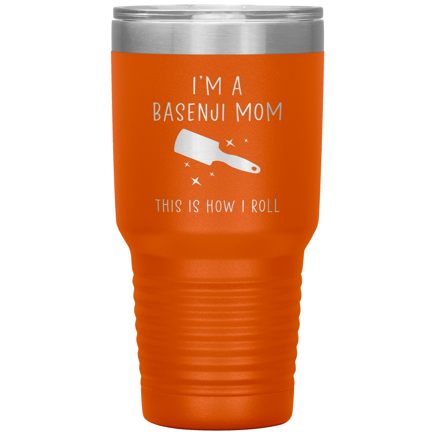 Basenji Mom Tumbler, Funny Travel Coffee Mug, Birthday Gifts for Men and Women