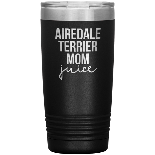 Airedale Terrier Mom Tumbler, Funny Travel Coffee Mug, Birthday Gifts for Men and Women