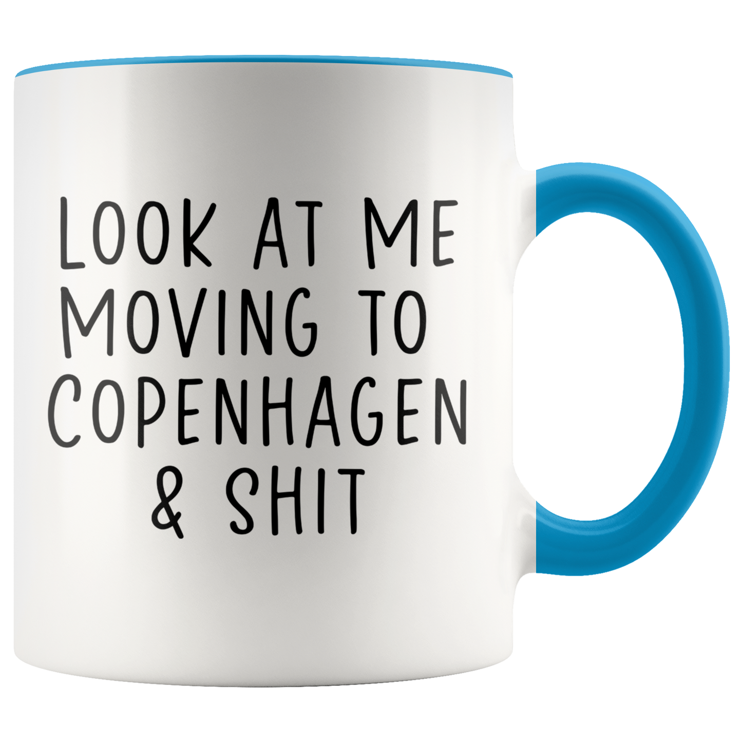 Moving to Copenhagen Denmark Gifts, Coffee Mug, Two Tone Accent Cup, Birthday Gift for Men and Women