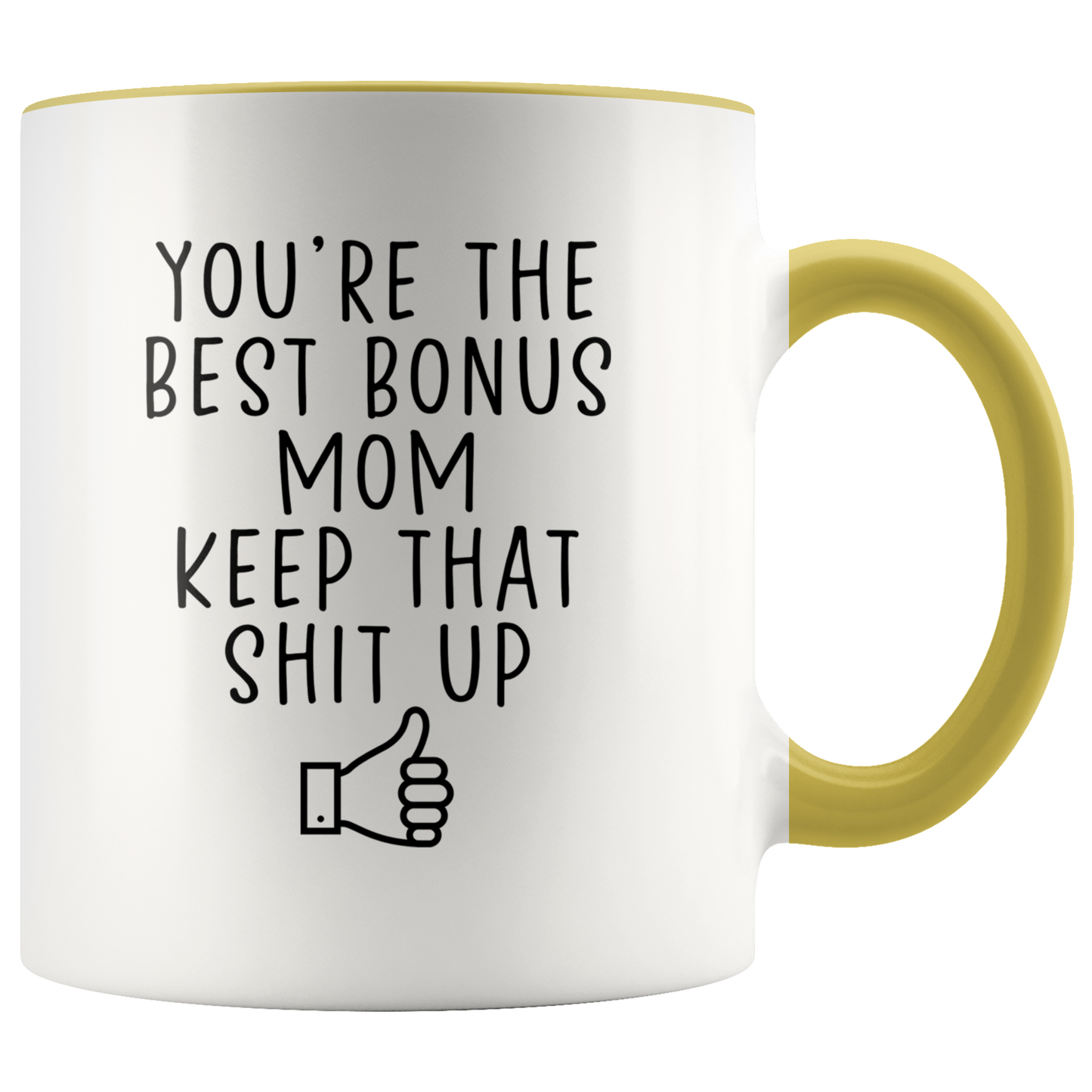 Bonus mom Gifts, Stepmom Coffee Mug, Two Tone Accent Cup, Birthday Gift for Men and Women