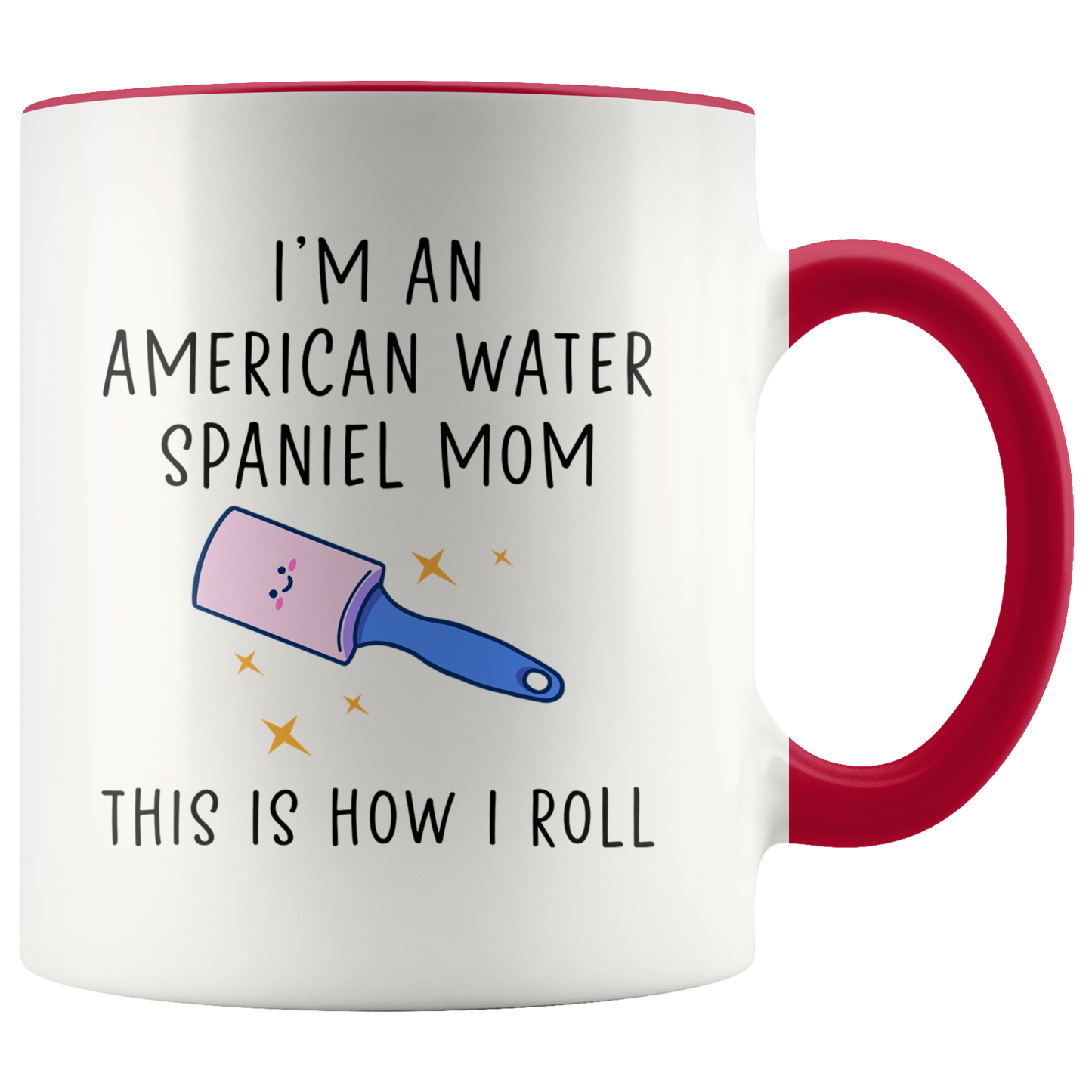 American Water Spaniel Mom Gifts, Coffee Mug, Two Tone Accent Cup, Birthday Gift for Men and Women