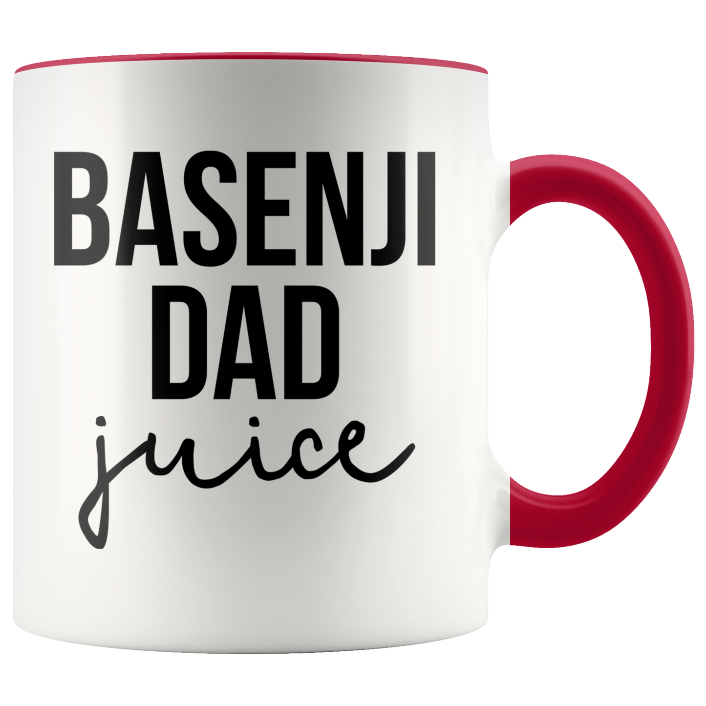 Basenji Dad Gifts, Coffee Mug, Two Tone Accent Cup, Birthday Gift for Men and Women