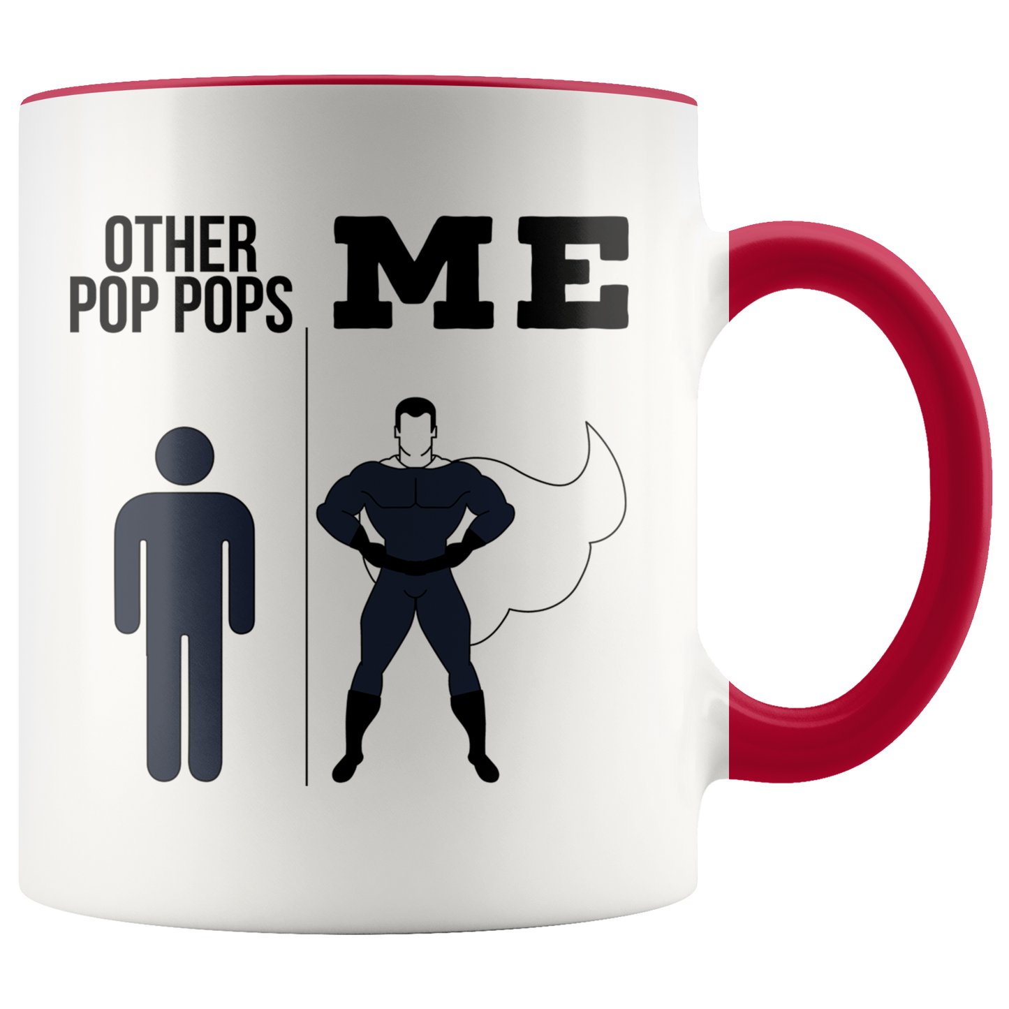 Pop Pop Gifts, Pop Pop Coffee Mug, Two Tone Accent Cup, Birthday Gift for Men and Women