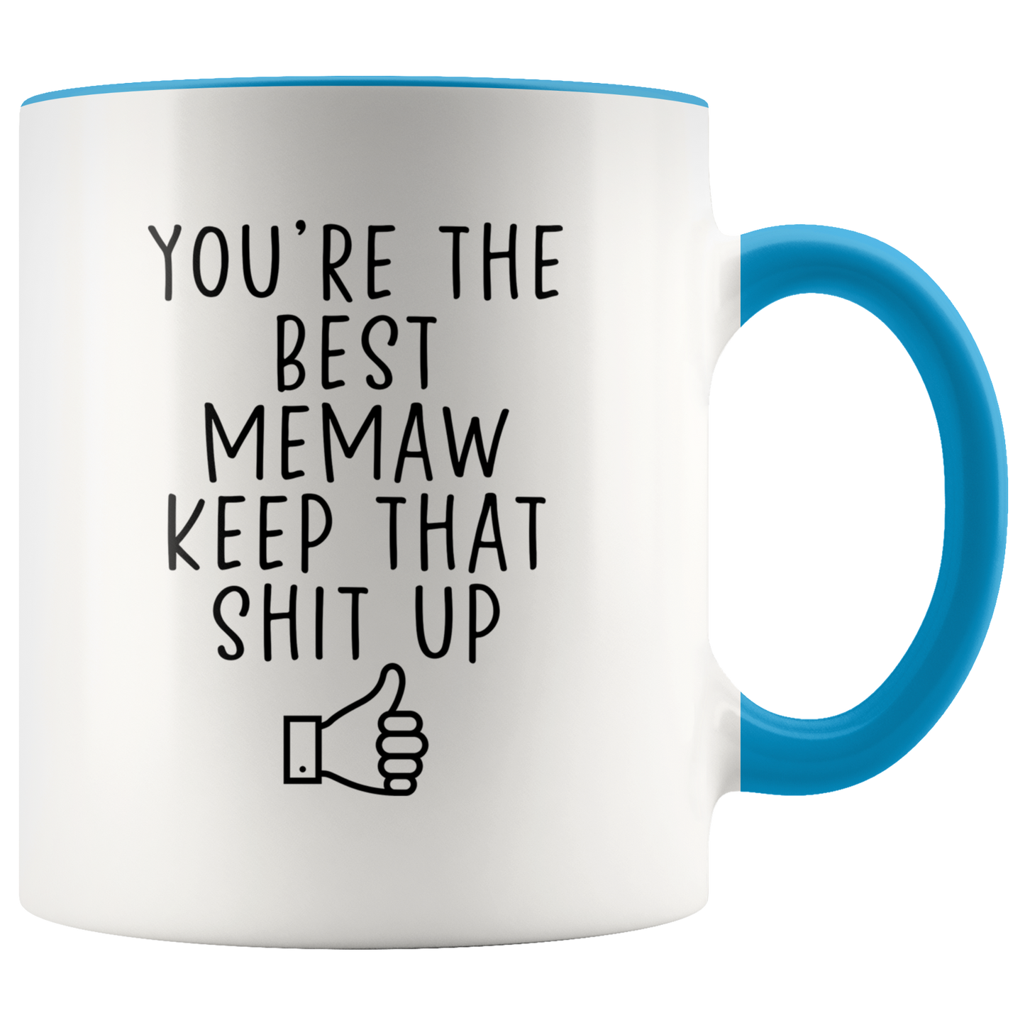 Memaw Gifts, Coffee Mug, Two Tone Accent Cup, Birthday Gift for Men and Women