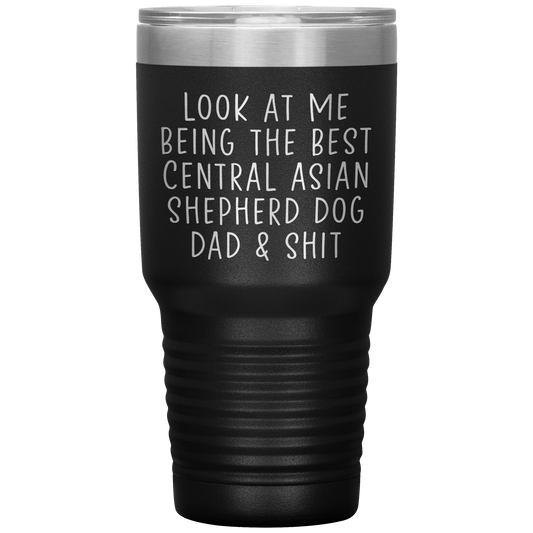 Central Asian Shepherd Dog Dad Tumbler, Funny Travel Coffee Mug, Birthday Gifts for Men and Women