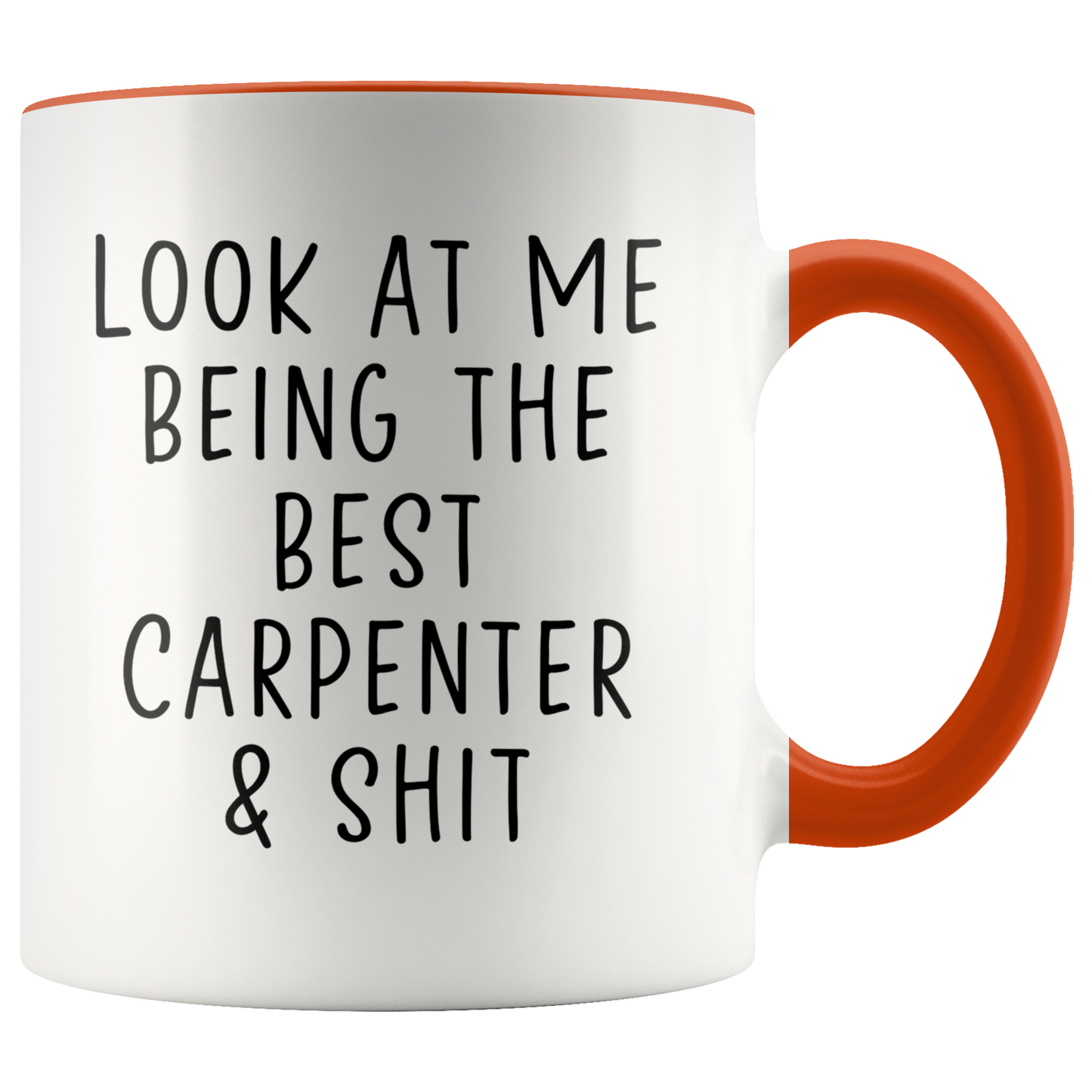 Carpenter Gifts, Coffee Mug, Two Tone Accent Cup, Birthday Gift for Men and Women