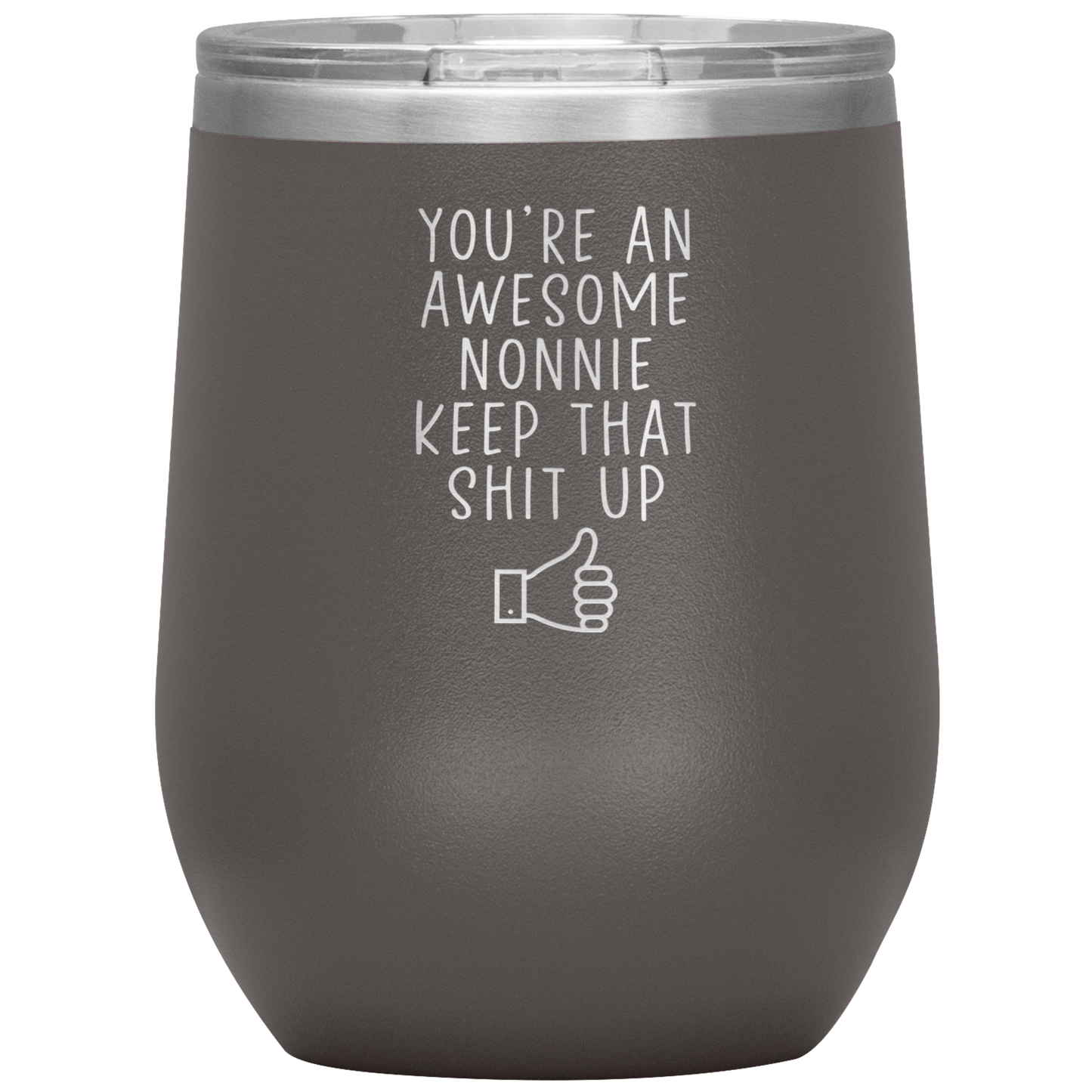 Nonnie Wine Tumbler, Nonnie Gifts, Travel Wine Cup, Birthday Gifts for Men and Women