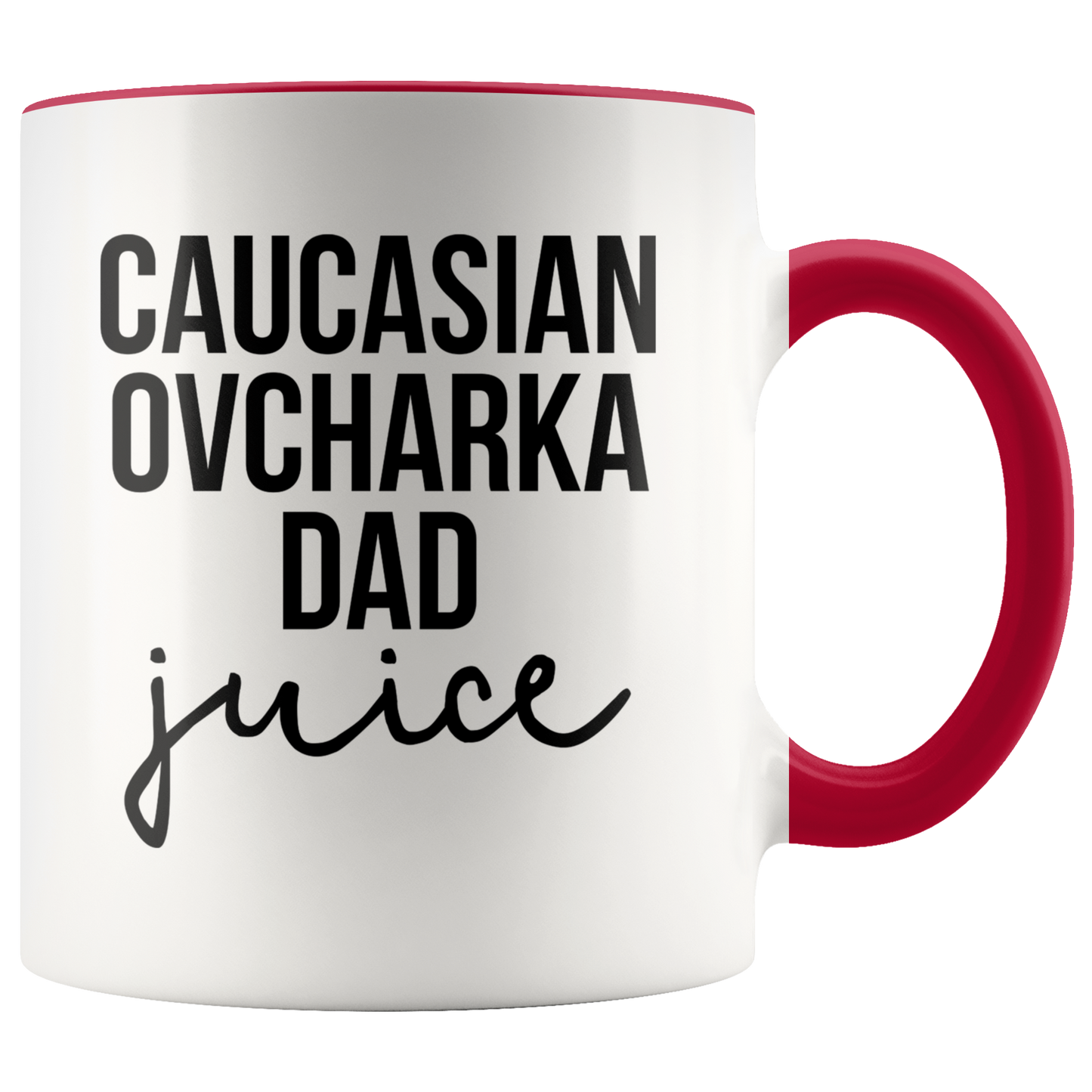 Caucasian Ovcharka Dad Gifts, Coffee Mug, Two Tone Accent Cup, Birthday Gift for Men and Women