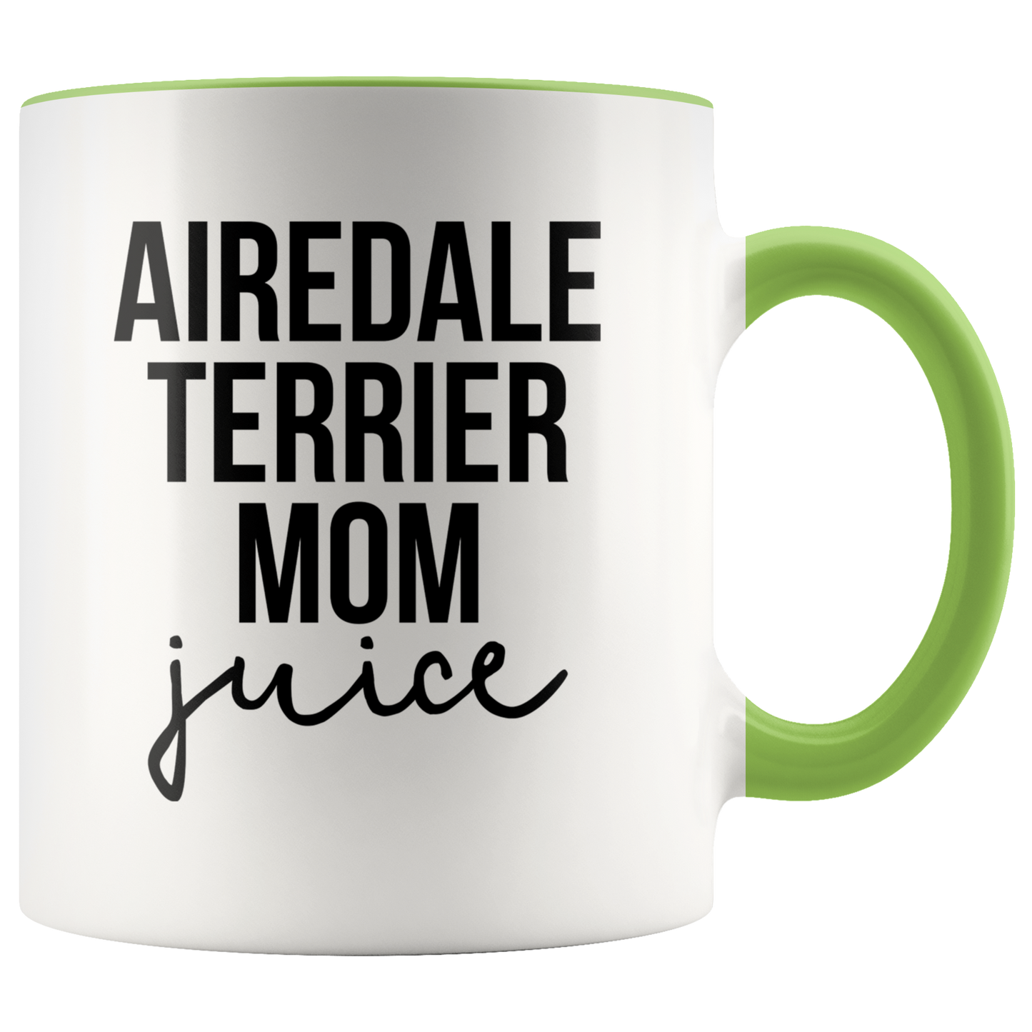 Airedale Terrier Mom Gifts, Airedale Terrier Mom Coffee Mug, Two Tone Accent Cup, Birthday Gift for Men and Women