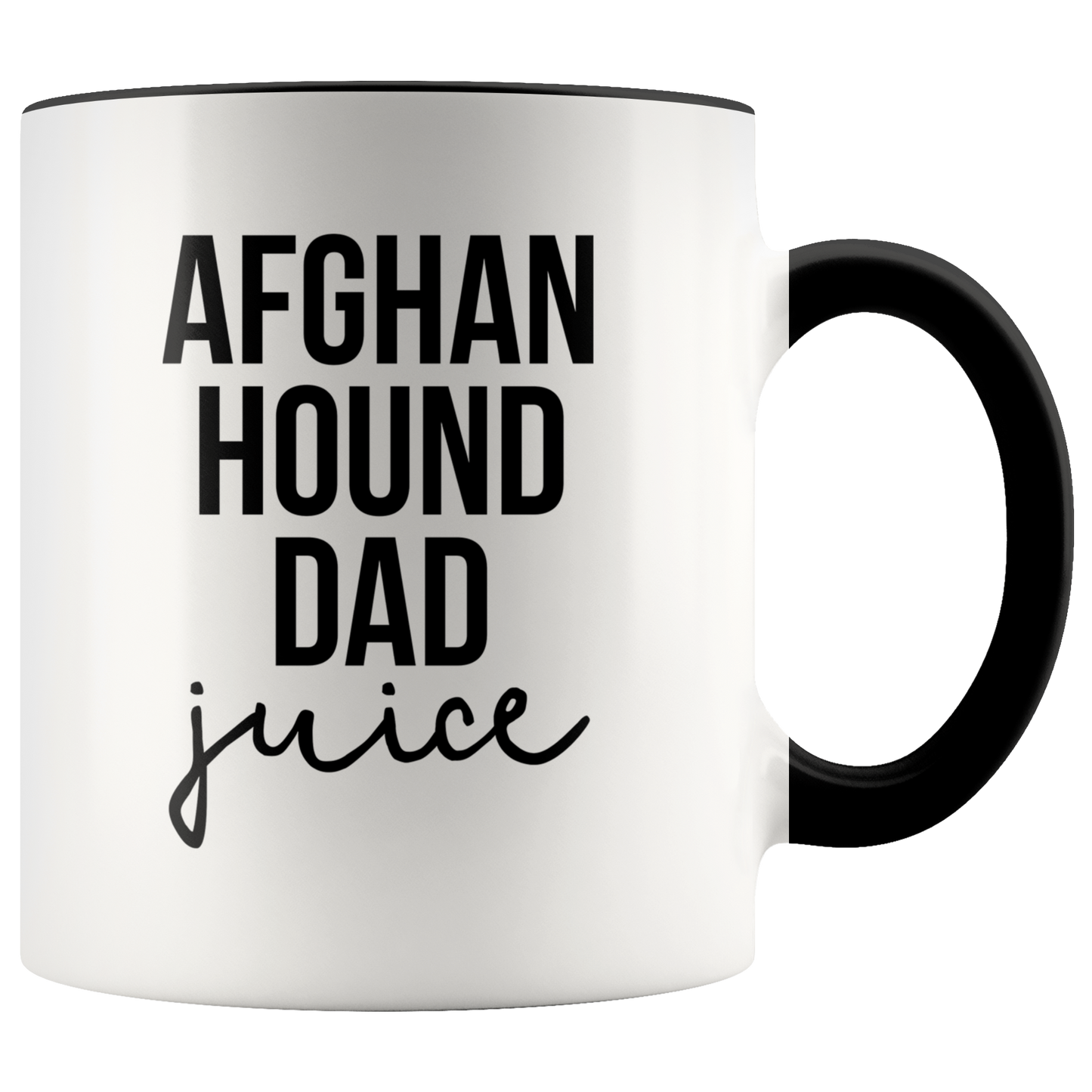 Afghan Hound Dad Gifts, Afghan Hound Dad Coffee Mug, Two Tone Accent Cup, Birthday Gift for Men and Women