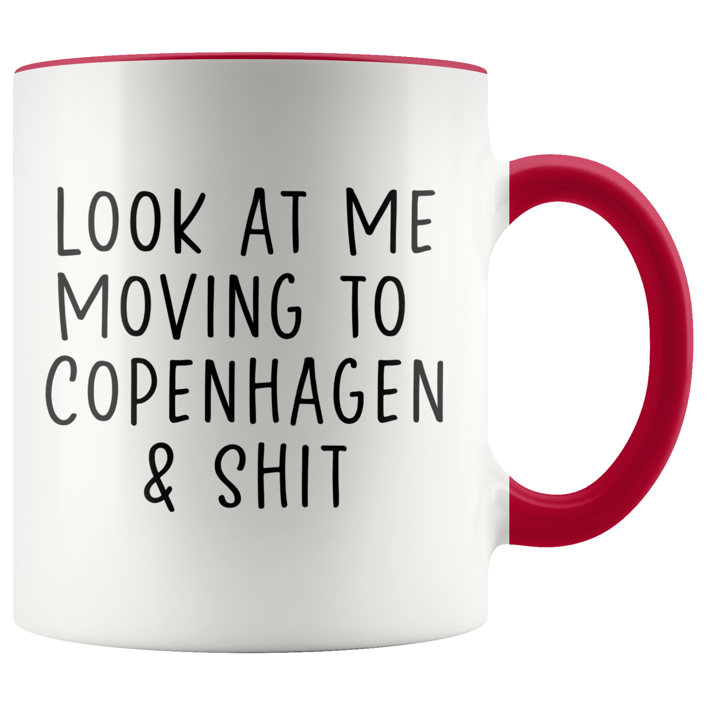 Moving to Copenhagen Denmark Gifts, Coffee Mug, Two Tone Accent Cup, Birthday Gift for Men and Women