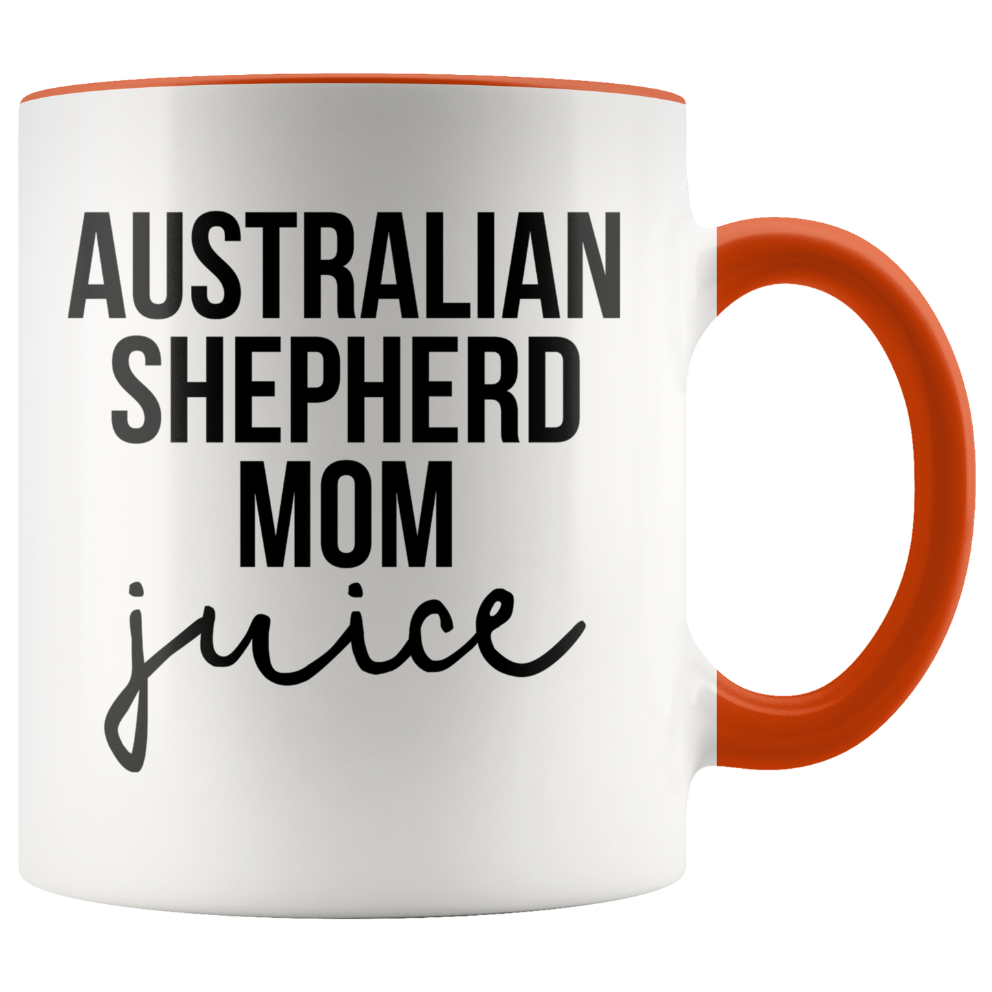 Australian Shepherd Mom Gifts, Coffee Mug, Two Tone Accent Cup, Birthday Gift for Men and Women