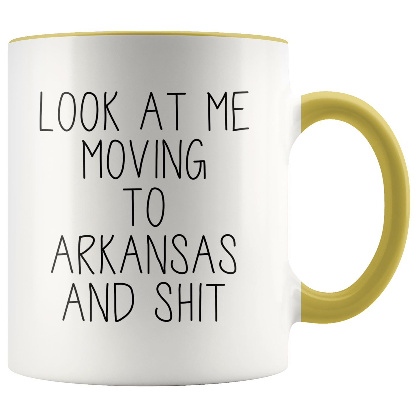 Moving to Arkansas Gifts, Moving Away Coffee Mug, Two Tone Accent Cup, Birthday Gift for Men and Women