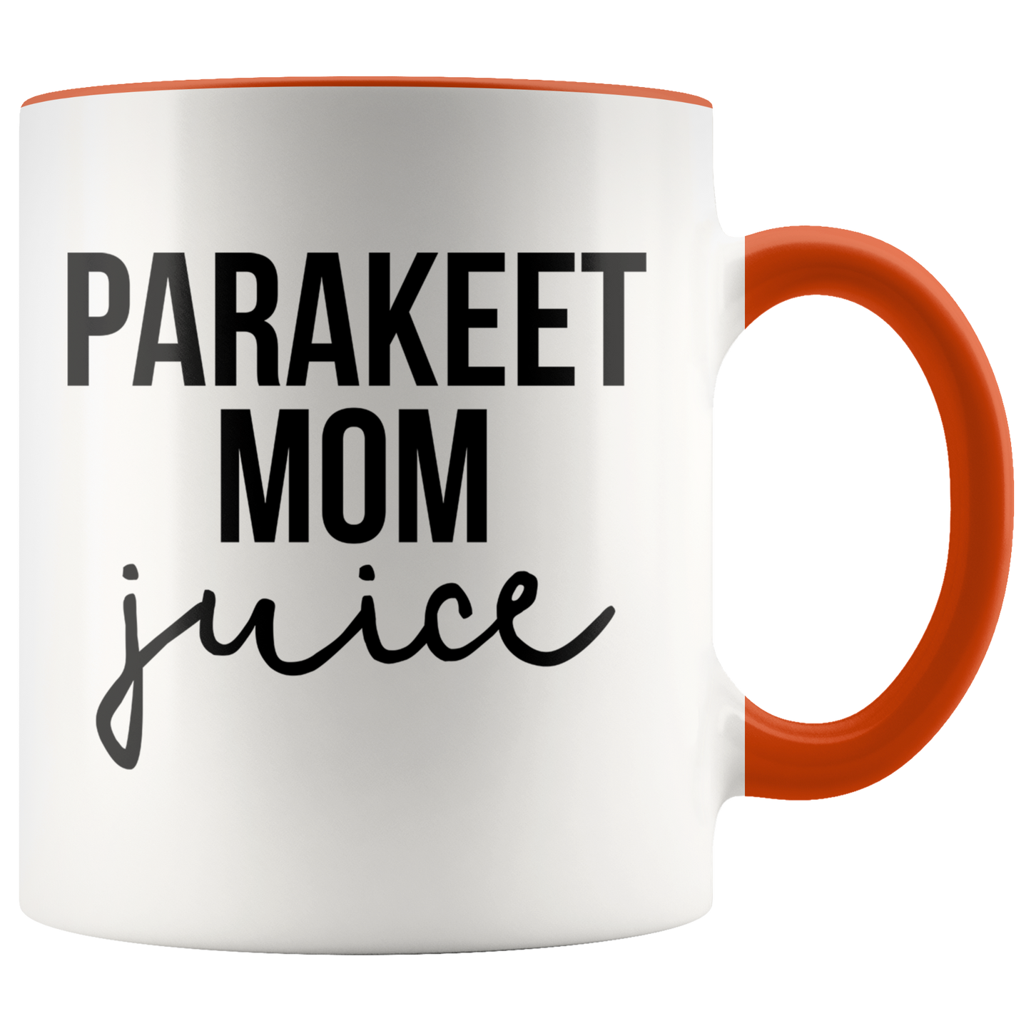 Parakeet Mom Gifts, Coffee Mug, Two Tone Accent Cup, Birthday Gift for Men and Women