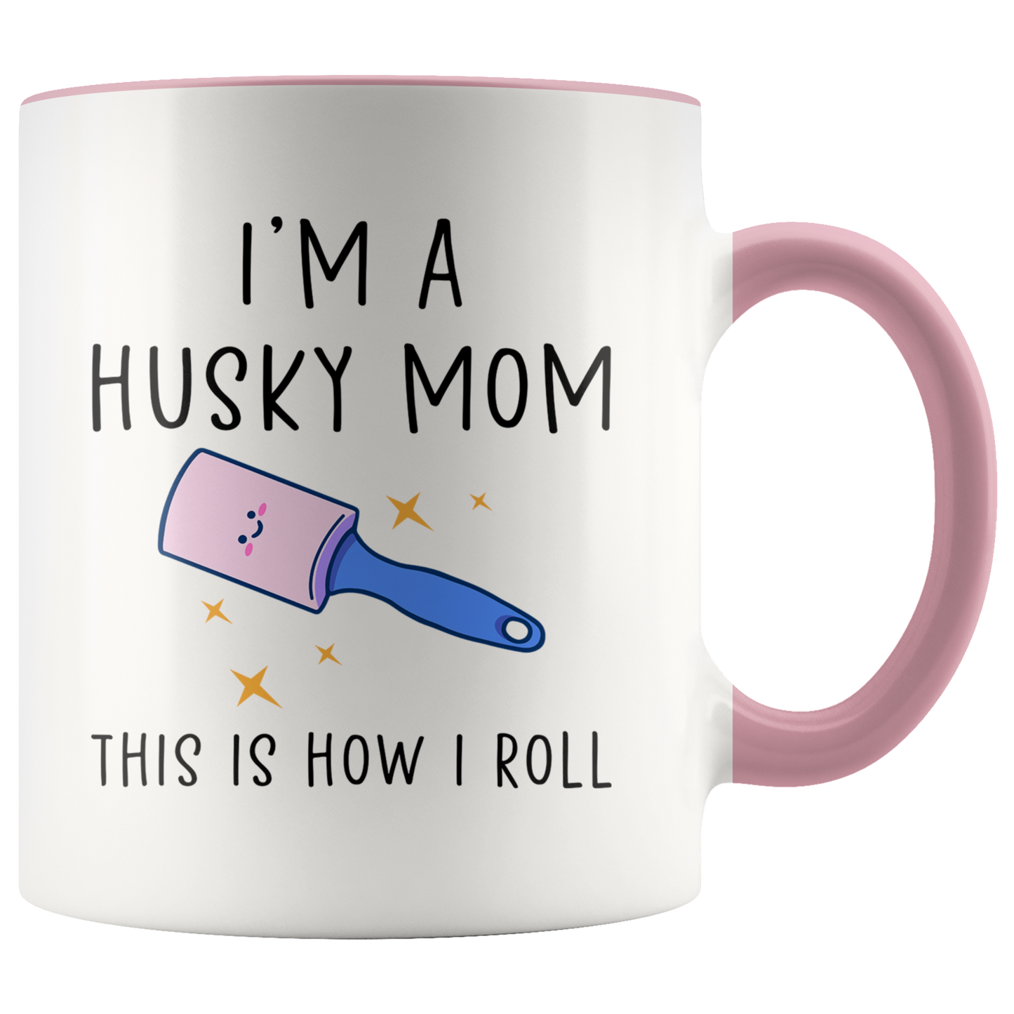 Husky Mom Gifts, Husky Lover Coffee Mug, Two Tone Accent Cup, Birthday Gift for Men and Women