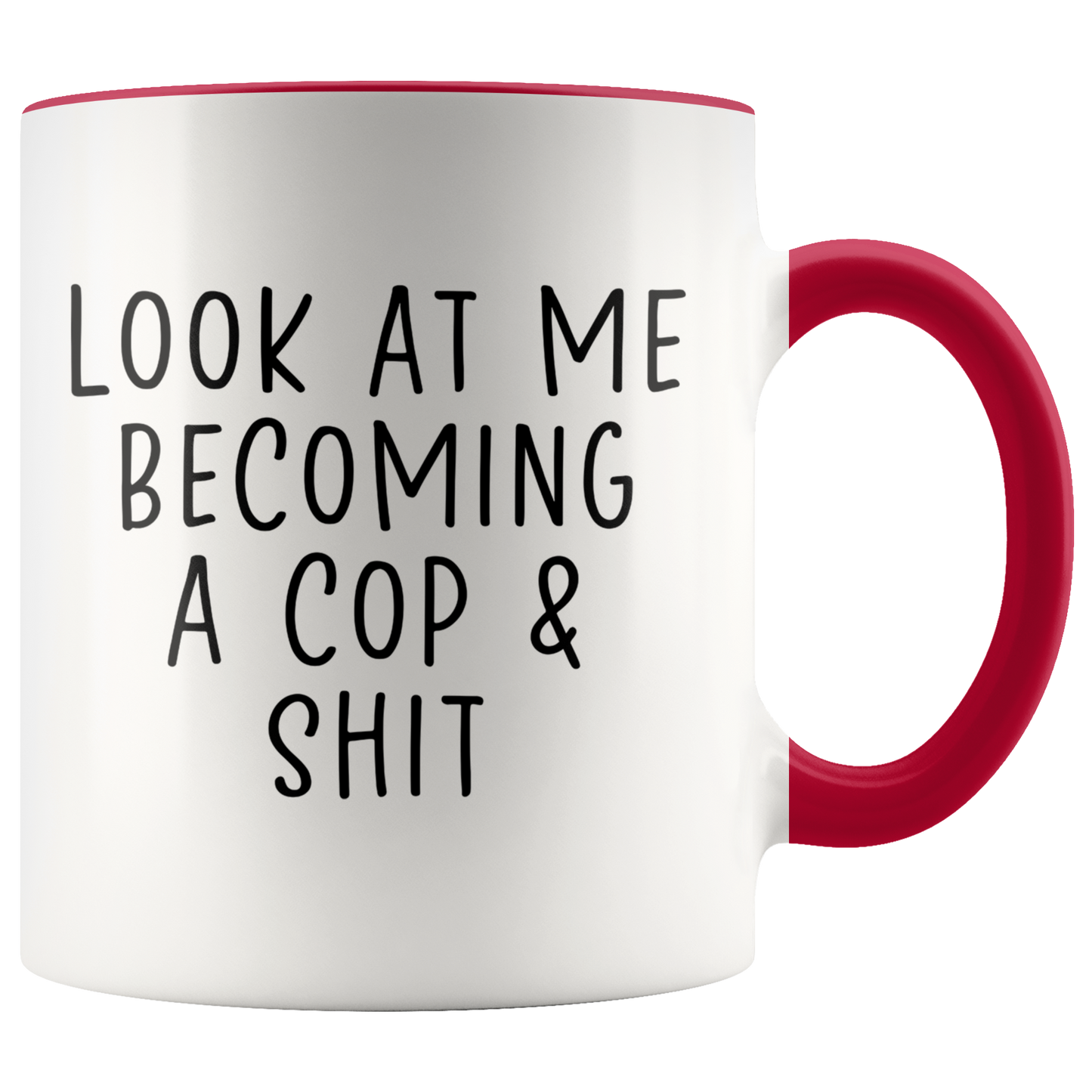 Cop Graduation Gifts, Cop Graduate Coffee Mug, Two Tone Accent Cup, Birthday Gift for Men and Women