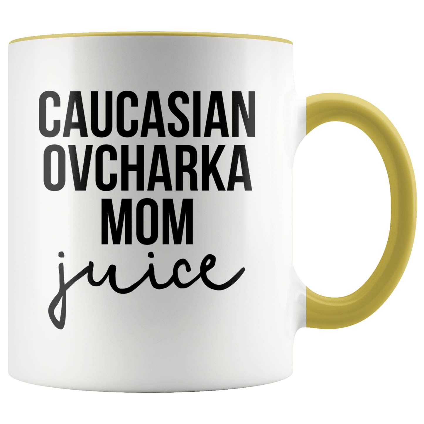 Caucasian Ovcharka Mom Gifts, Coffee Mug, Two Tone Accent Cup, Birthday Gift for Men and Women