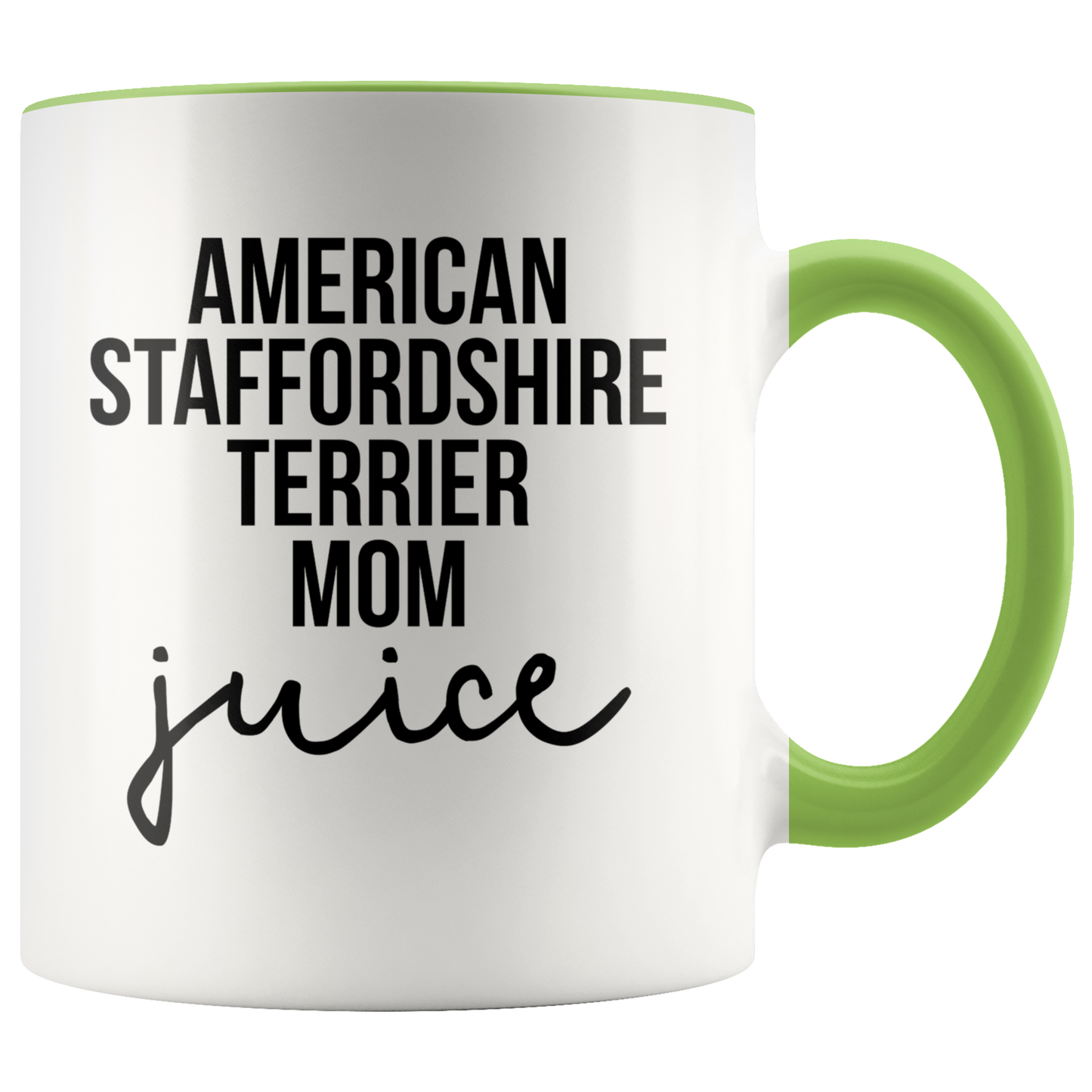 American Staffordshire Terrier Mom Gifts, American Staffordshire Terrier Mom Coffee Mug, Two Tone Accent Cup, Birthday Gift for Men and Women