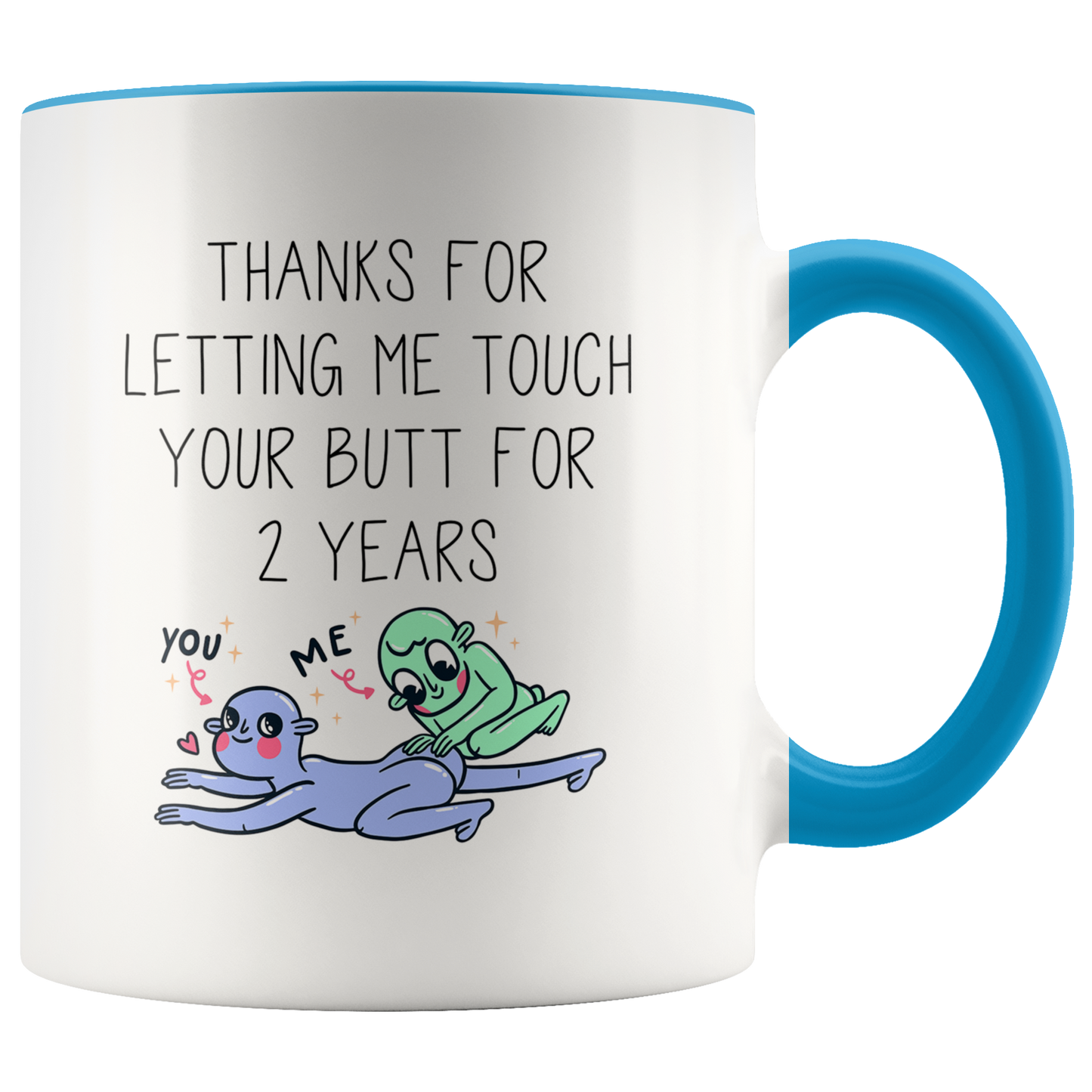 2nd Anniversary Accent Mug, 2 Year Anniversary Gifts, Coffee Mug, Birthday Gifts for Men and Women