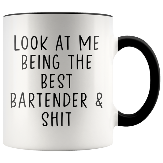 Bartender Gifts, Coffee Mug, Two Tone Accent Cup, Birthday Gift for Men and Women